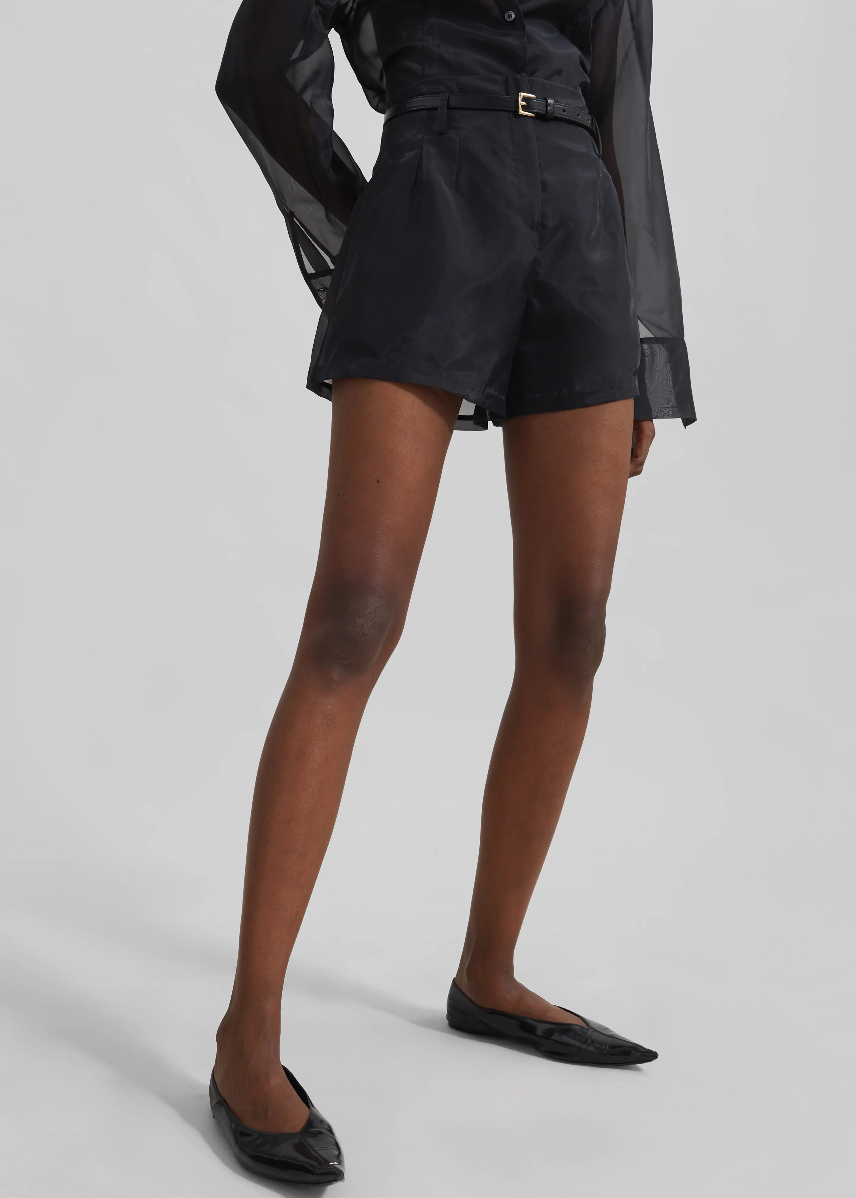 Lise Sheer Shorts - Black - Image 8
