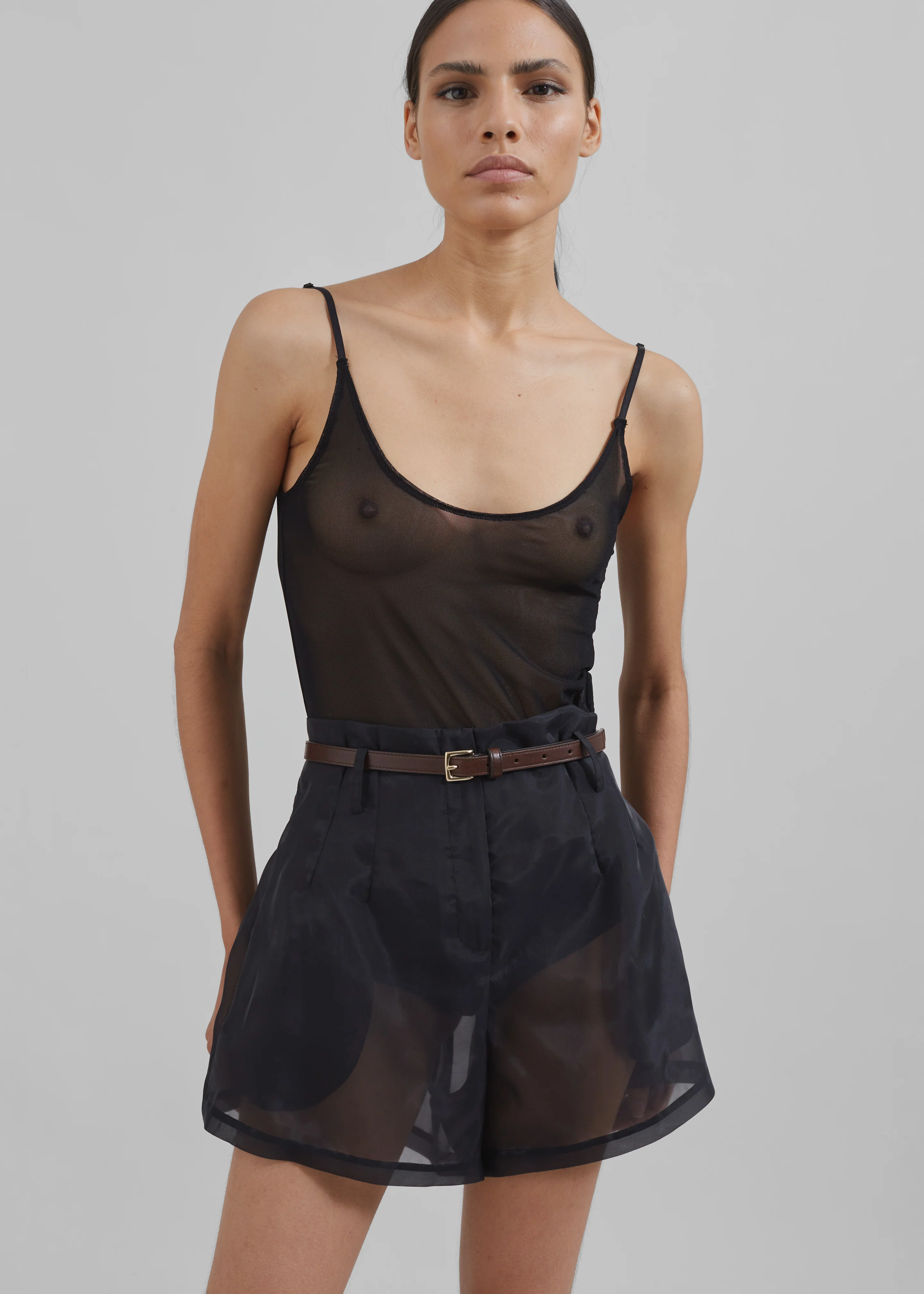Lise Sheer Shorts - Black - Image 9