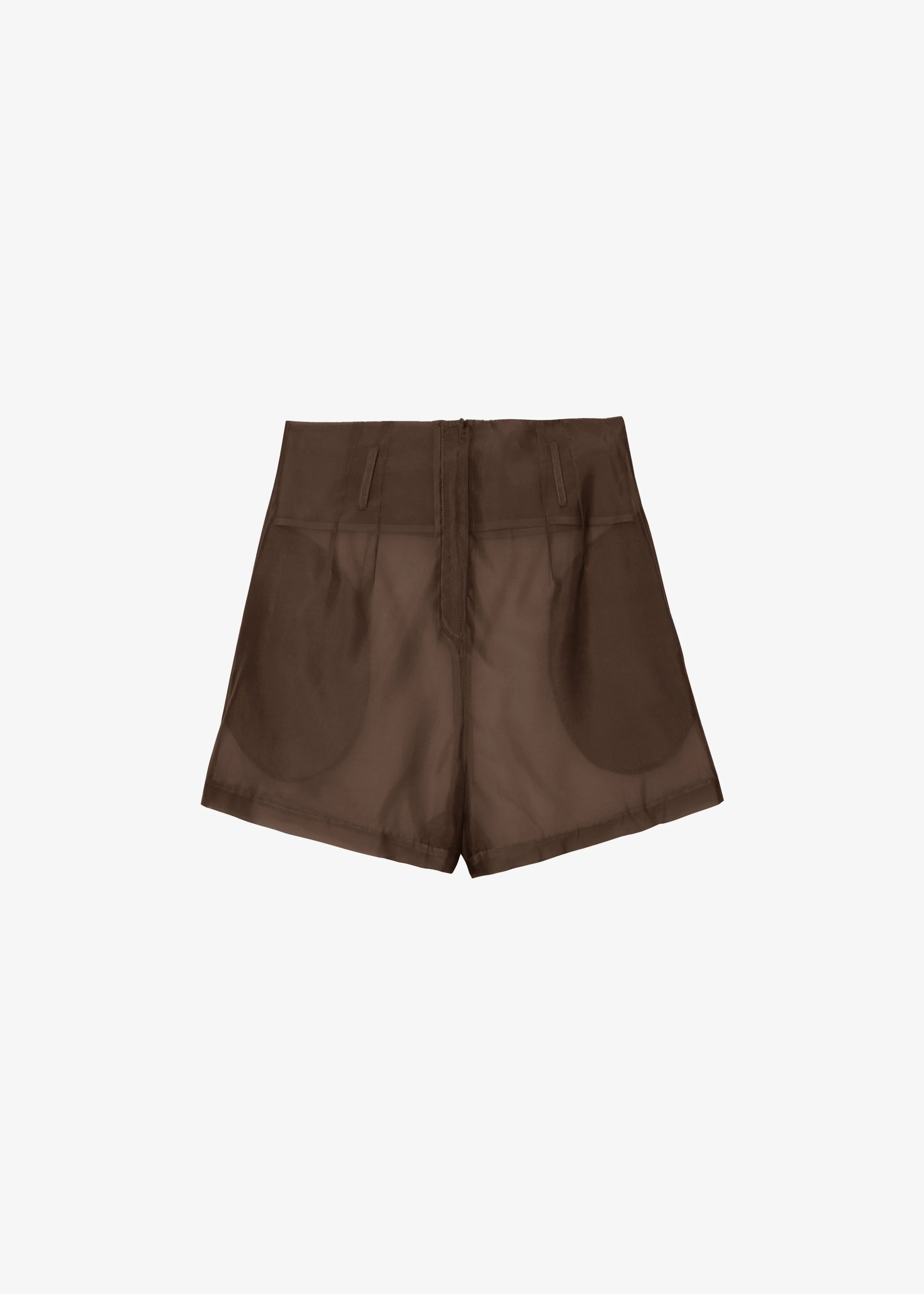 Lise Sheer Shorts - Brown - Image 8