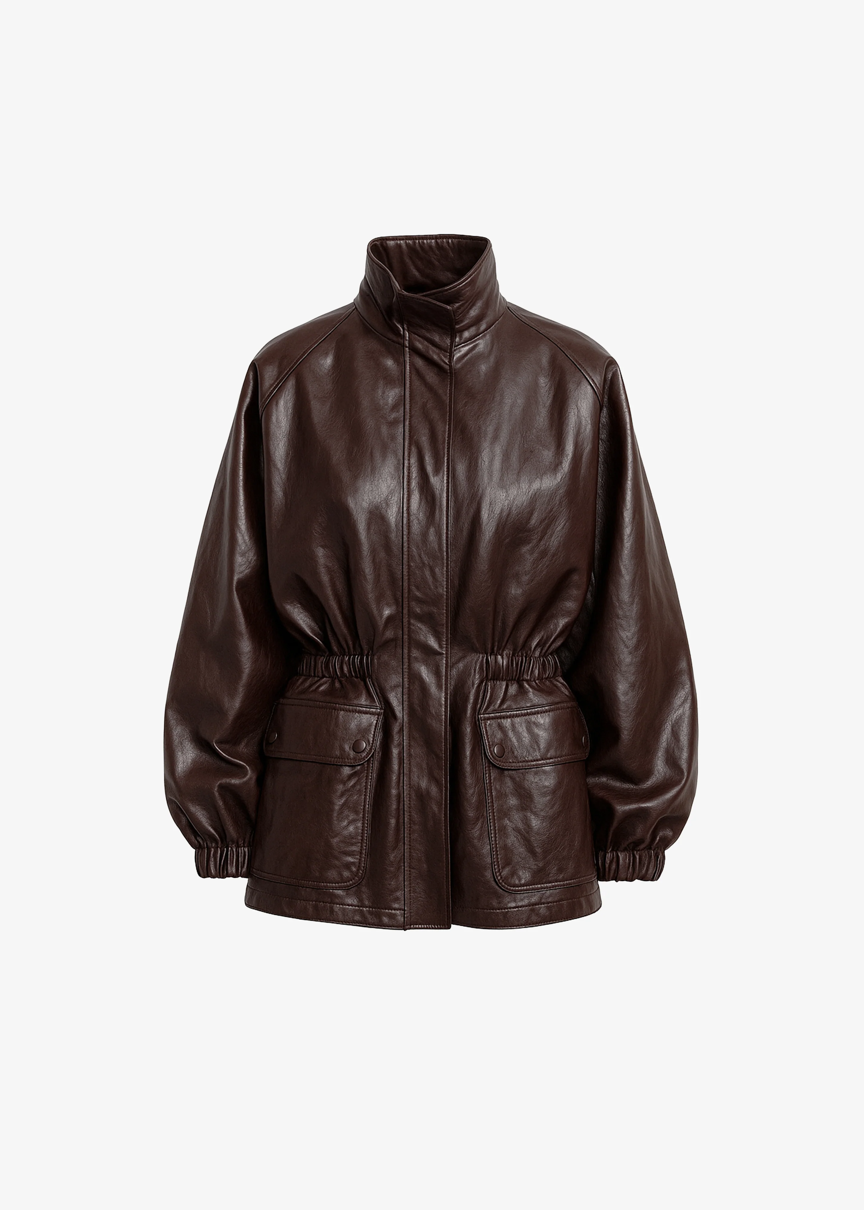 Lommel Faux Leather Jacket - Brown - Image 9