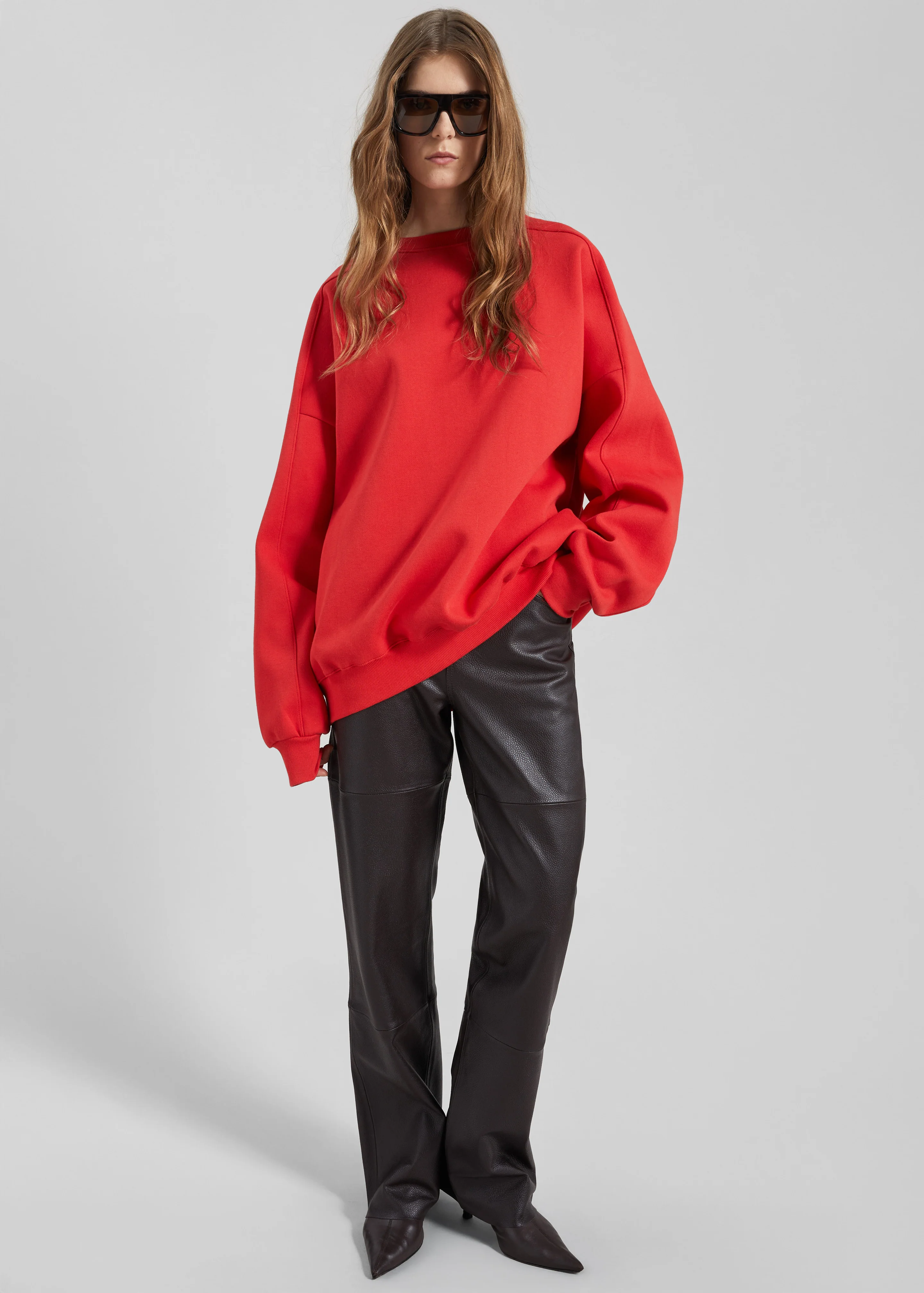 Lonay Balloon Sleeve Sweatshirt - Red - Image 3
