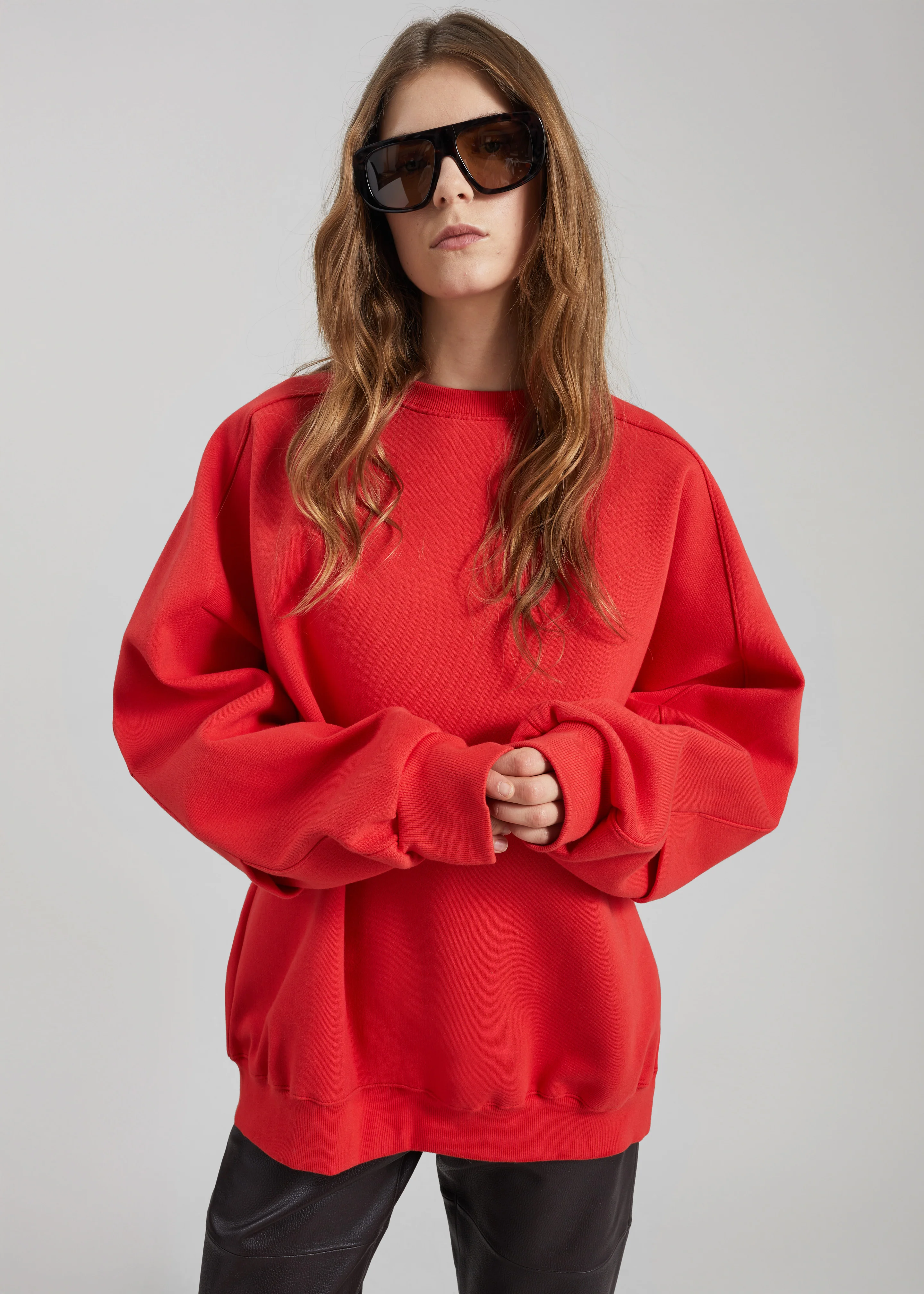 Lonay Balloon Sleeve Sweatshirt - Red - Image 4