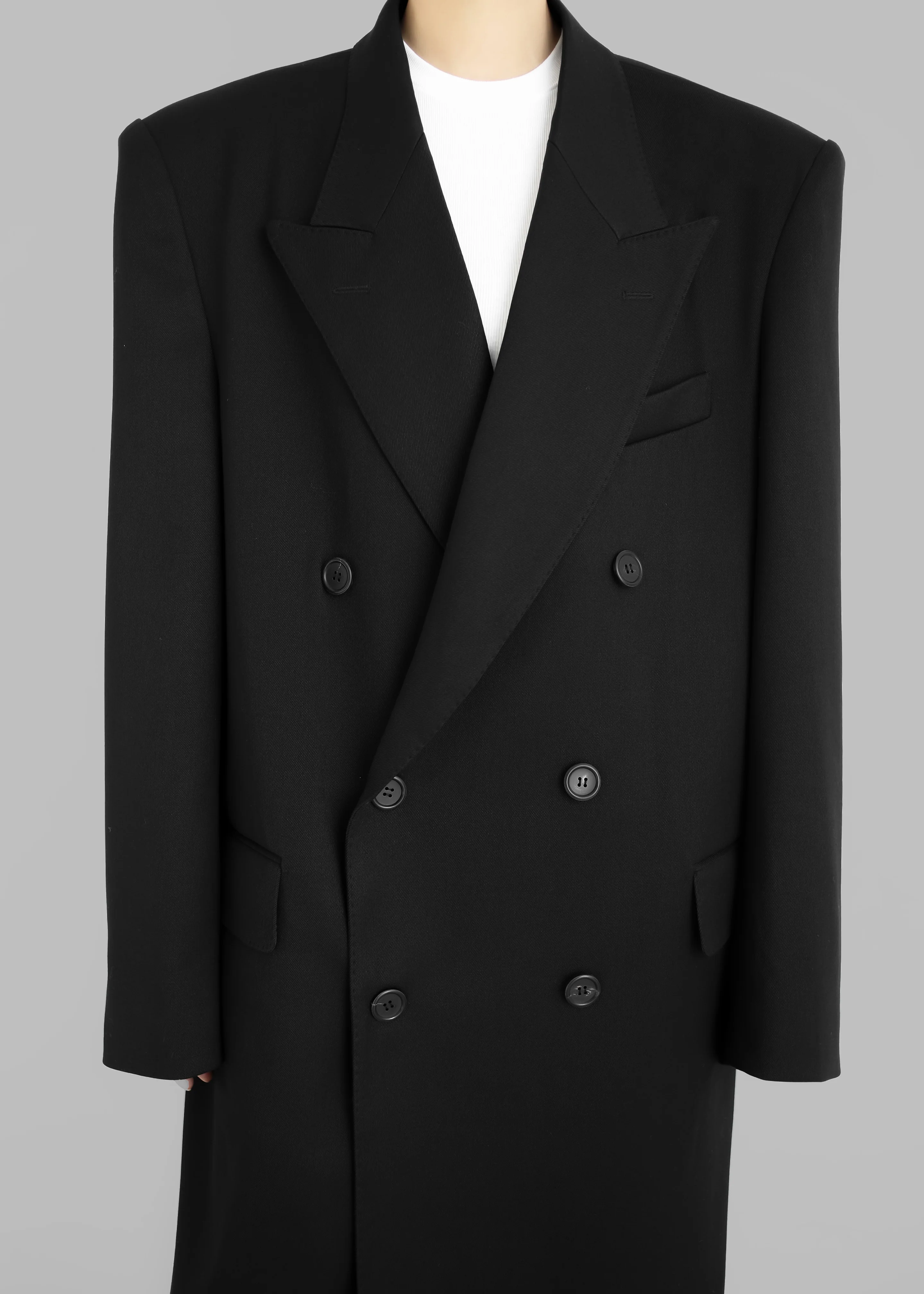London Double Breasted Coat - Black - Image 4