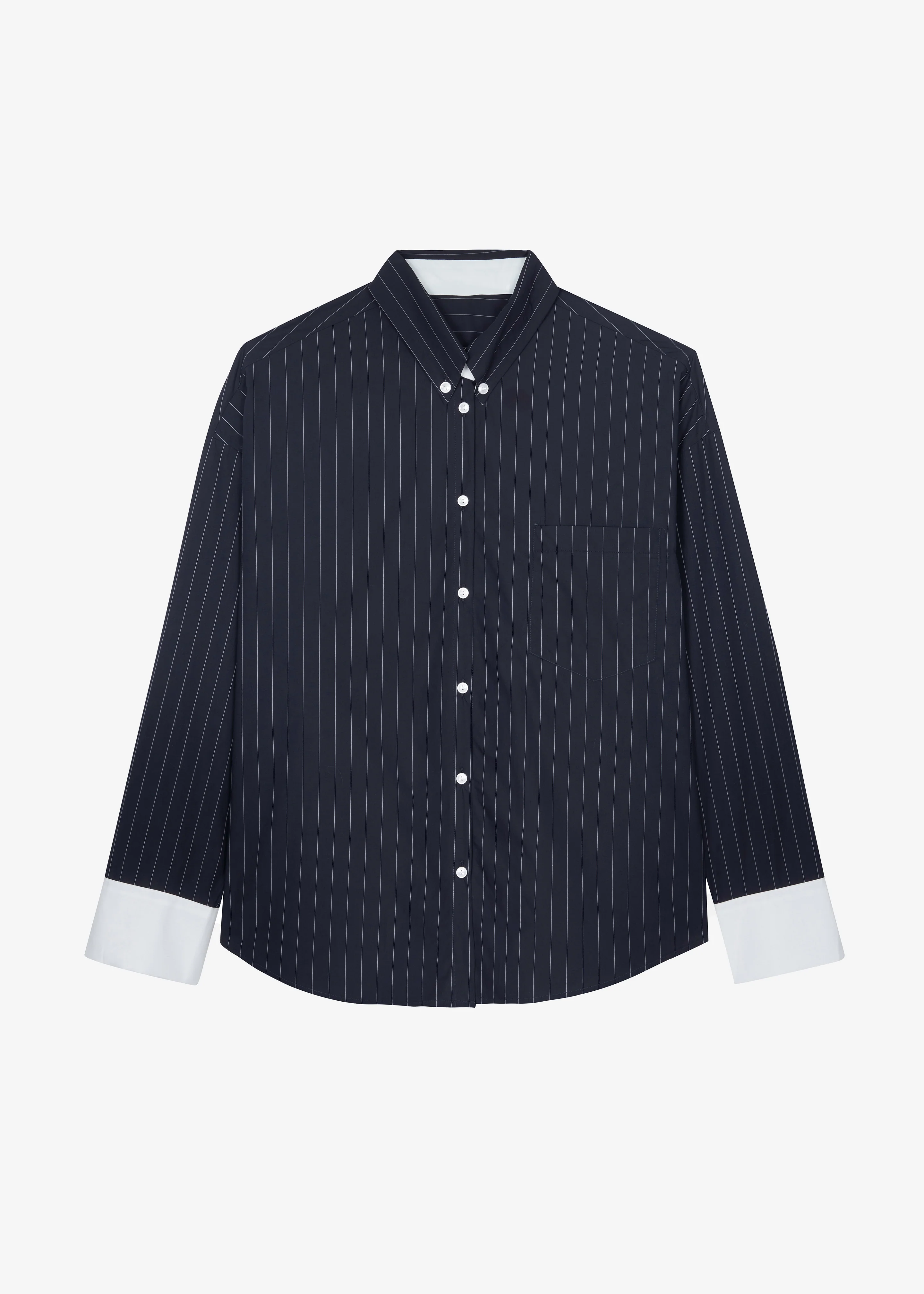 Lorna Shirt - Navy/White Pinstripe - Image 9