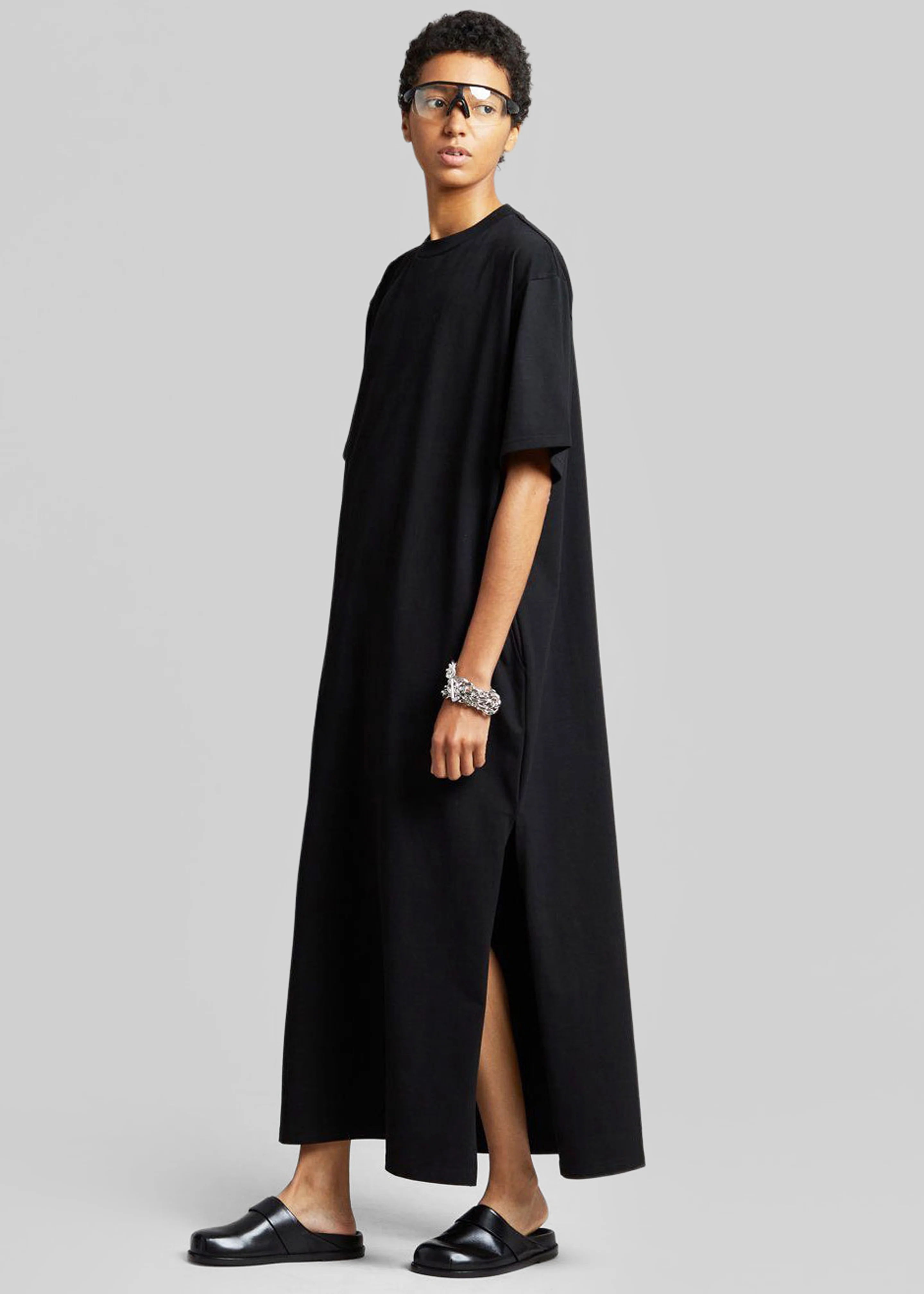 Lou Oversized Tee Dress - Black - Image 3