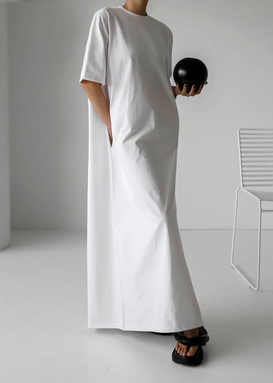 Lou Oversized Tee Dress - Optic White - Image 2