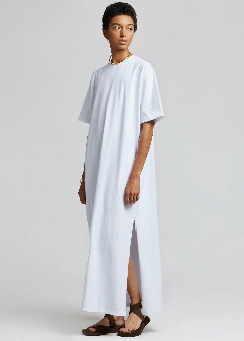 Lou Oversized Tee Dress - Optic White - Image 3