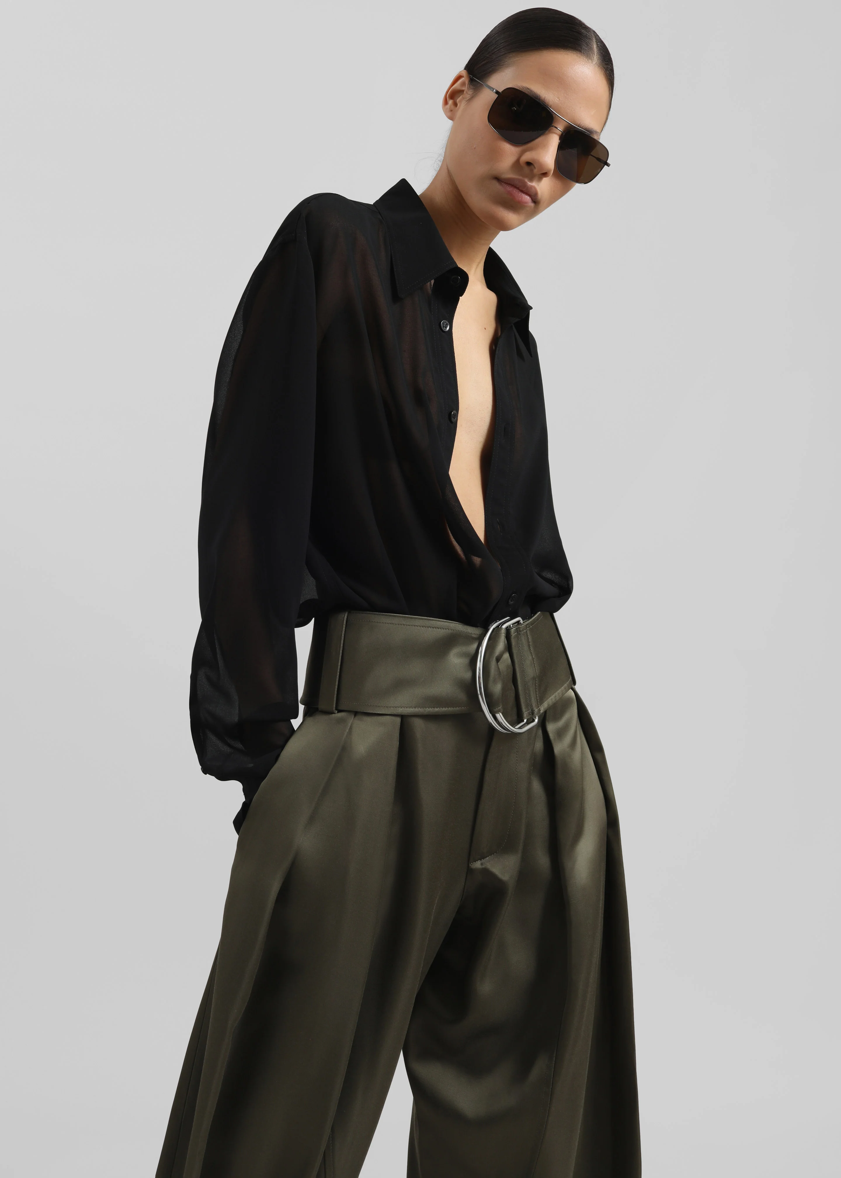 Louis Gabriel Nouchi Classic Transparent Shirt - Black - Image 5