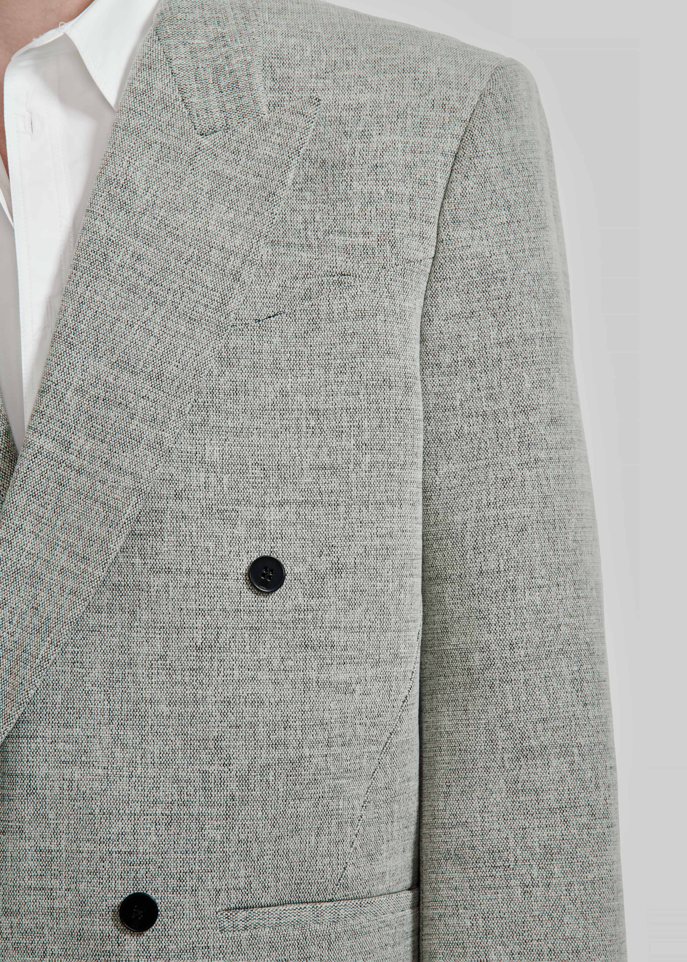 Louis Gabriel Nouchi Double Breasted Jacket With 4 Buttons - Grey Melange - Image 2