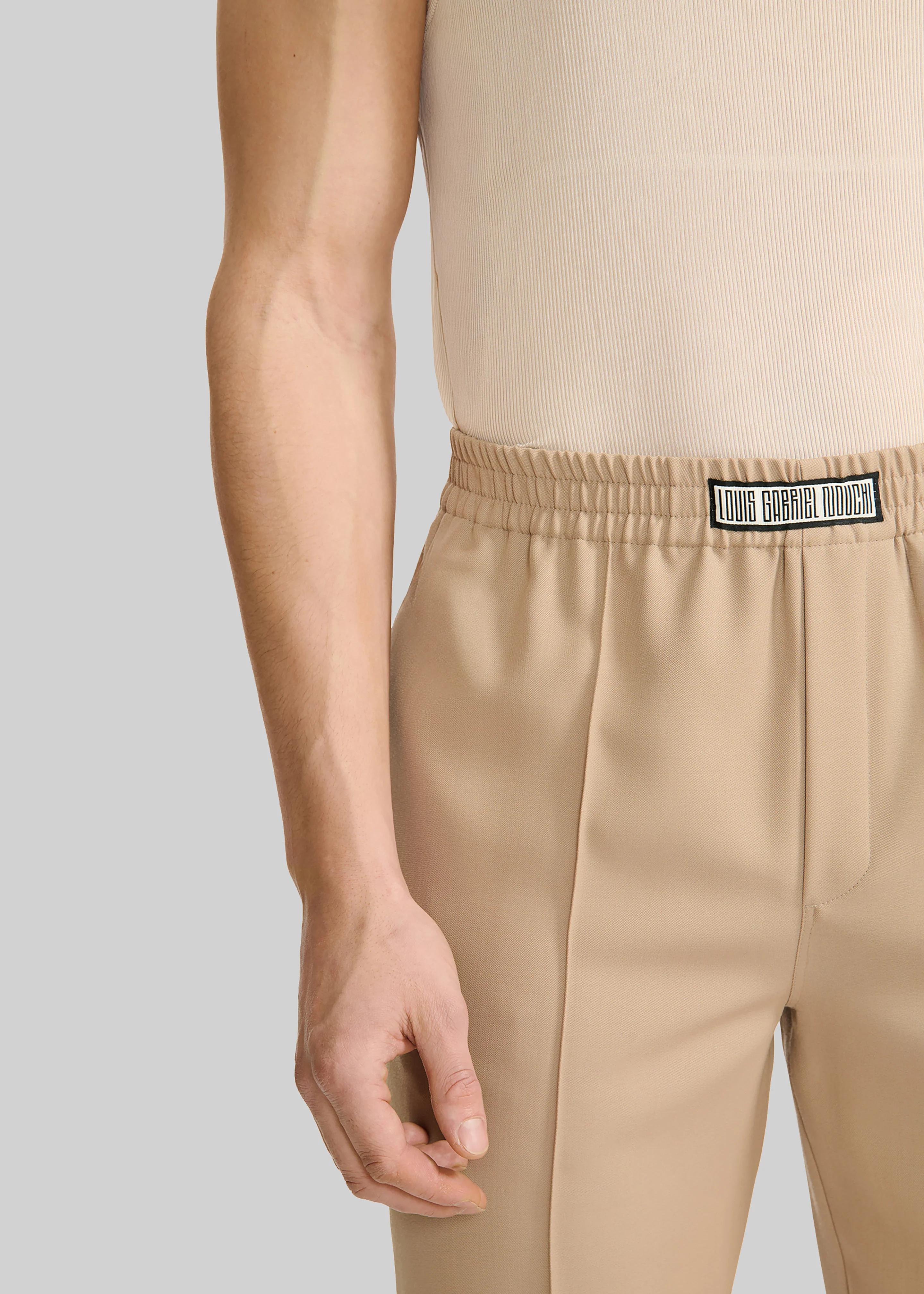 Louis Gabriel Nouchi Tapered Jogging Pants - Sand - Image 3