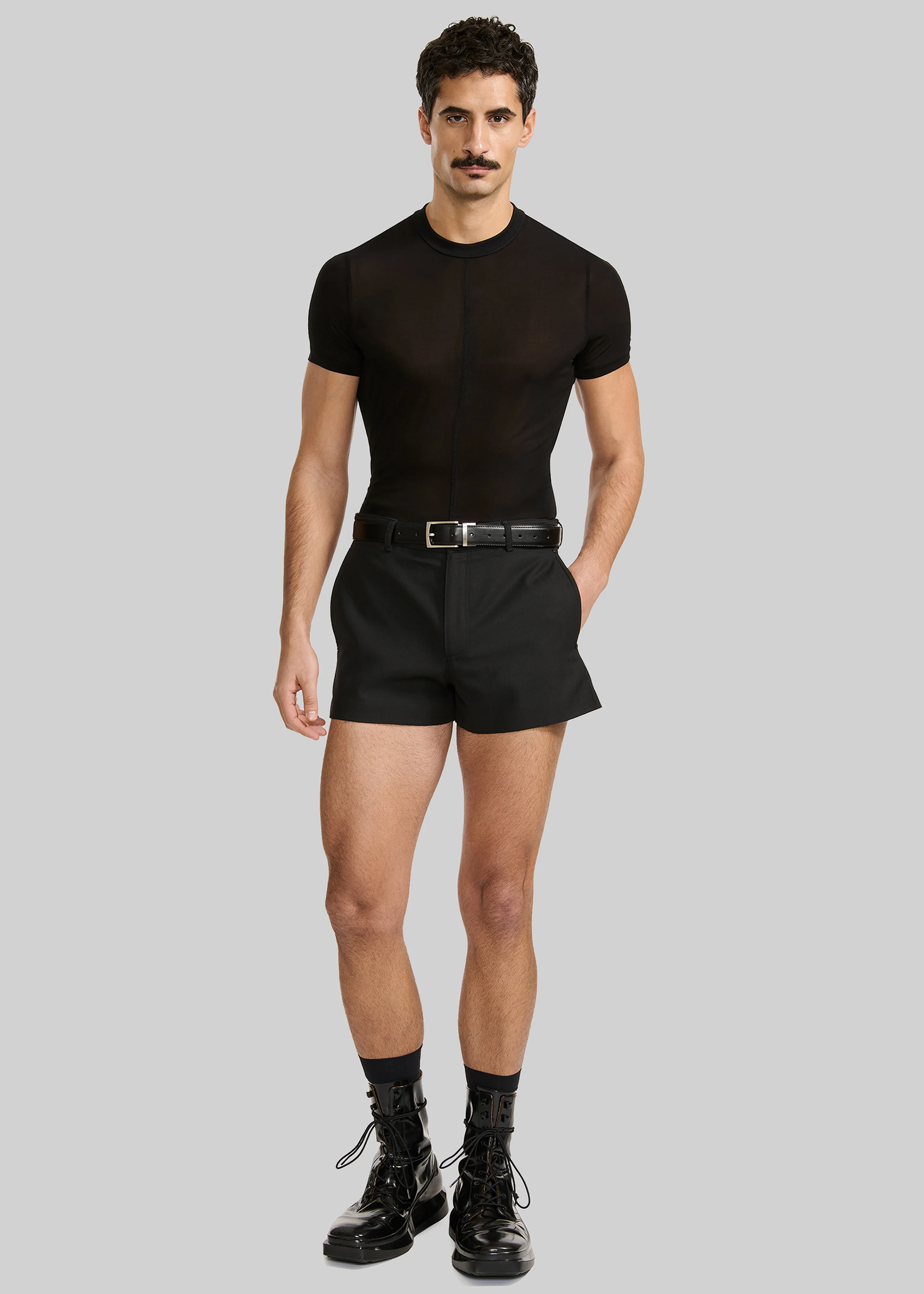 Louis Gabriel Nouchi Wool Suit Shorts - Black - Image 2