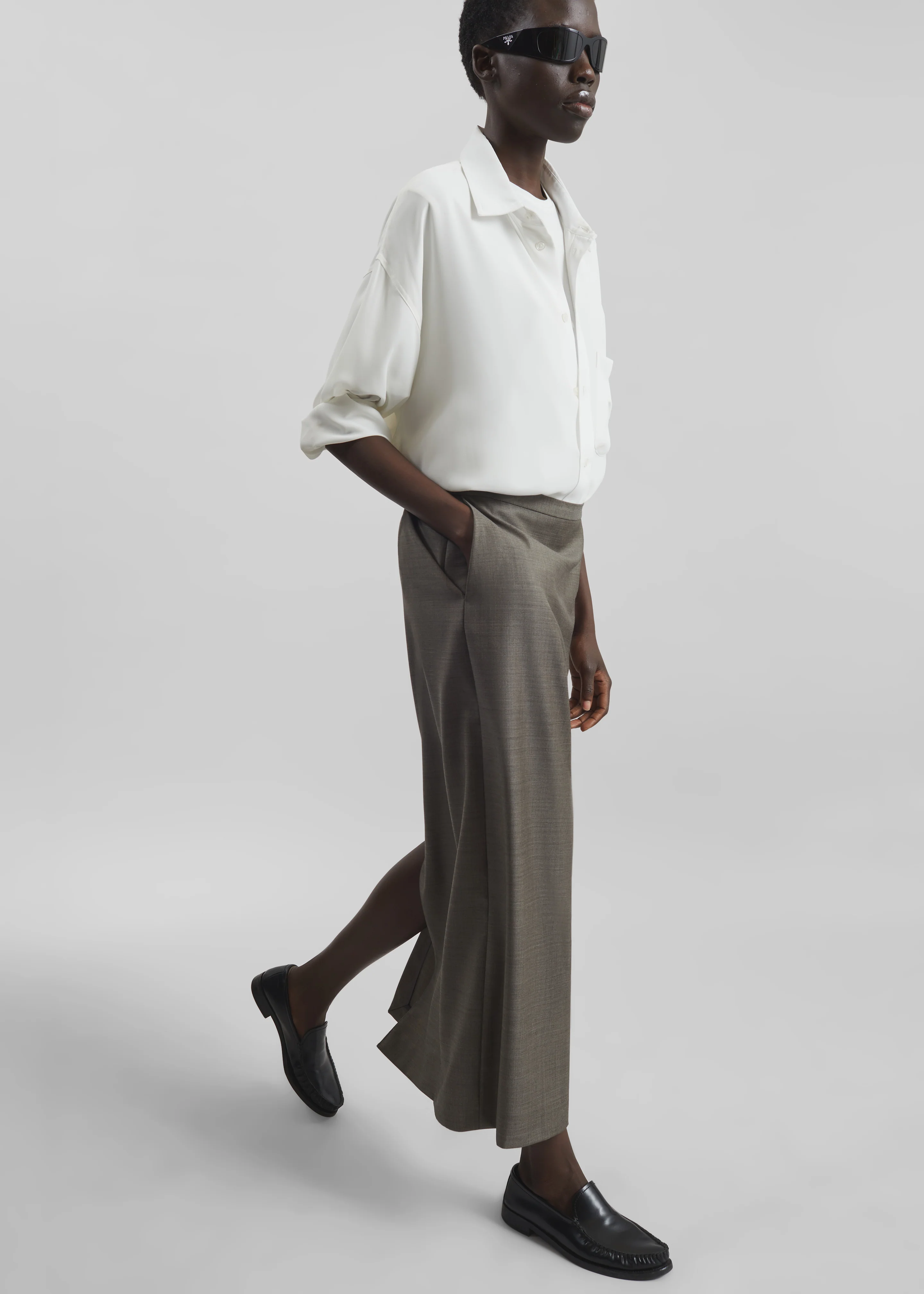 Loulou de Saison Cara Maxi Skirt - Dark Brown Melange - Image 3