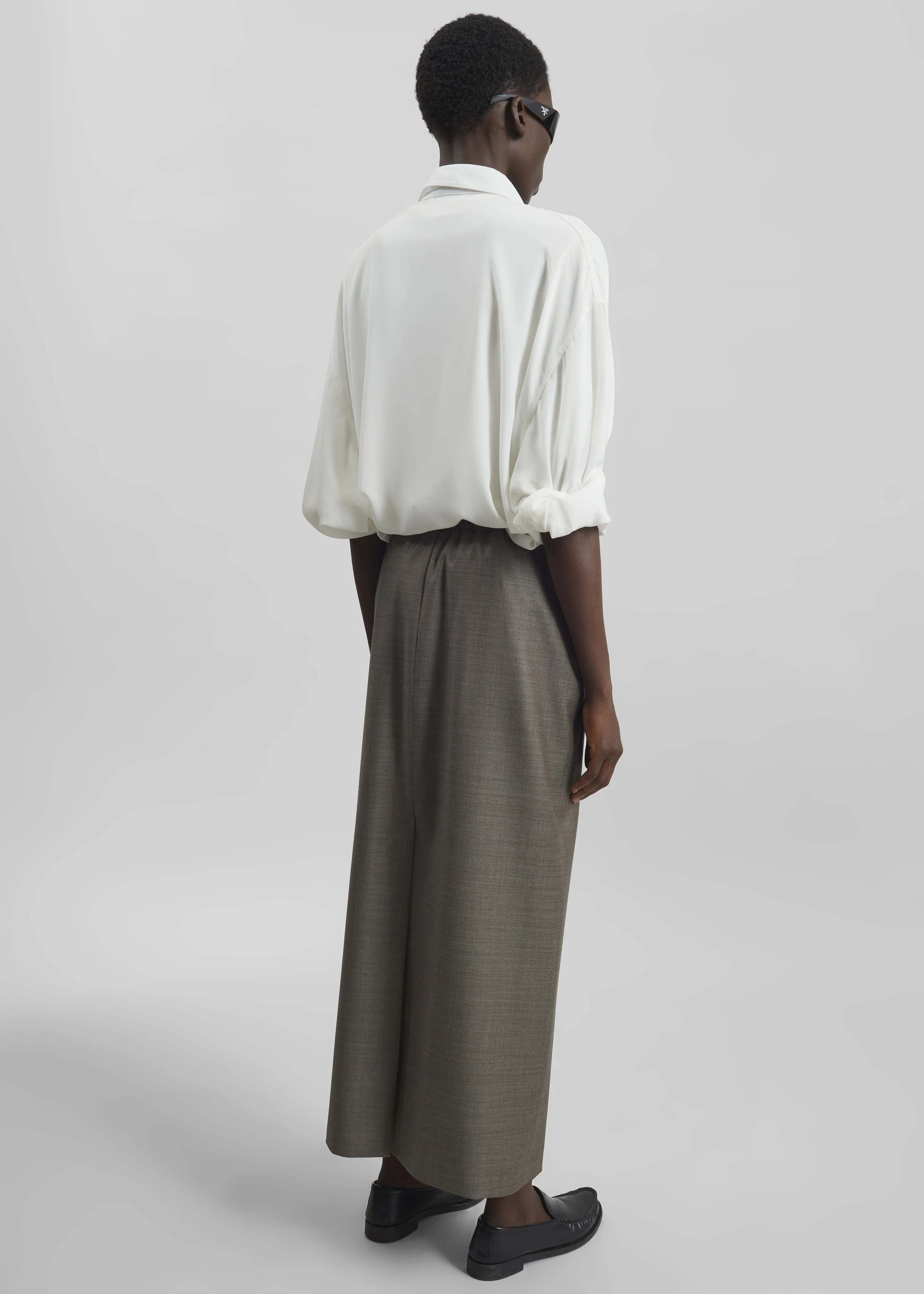 Loulou de Saison Cara Maxi Skirt - Dark Brown Melange - Image 7