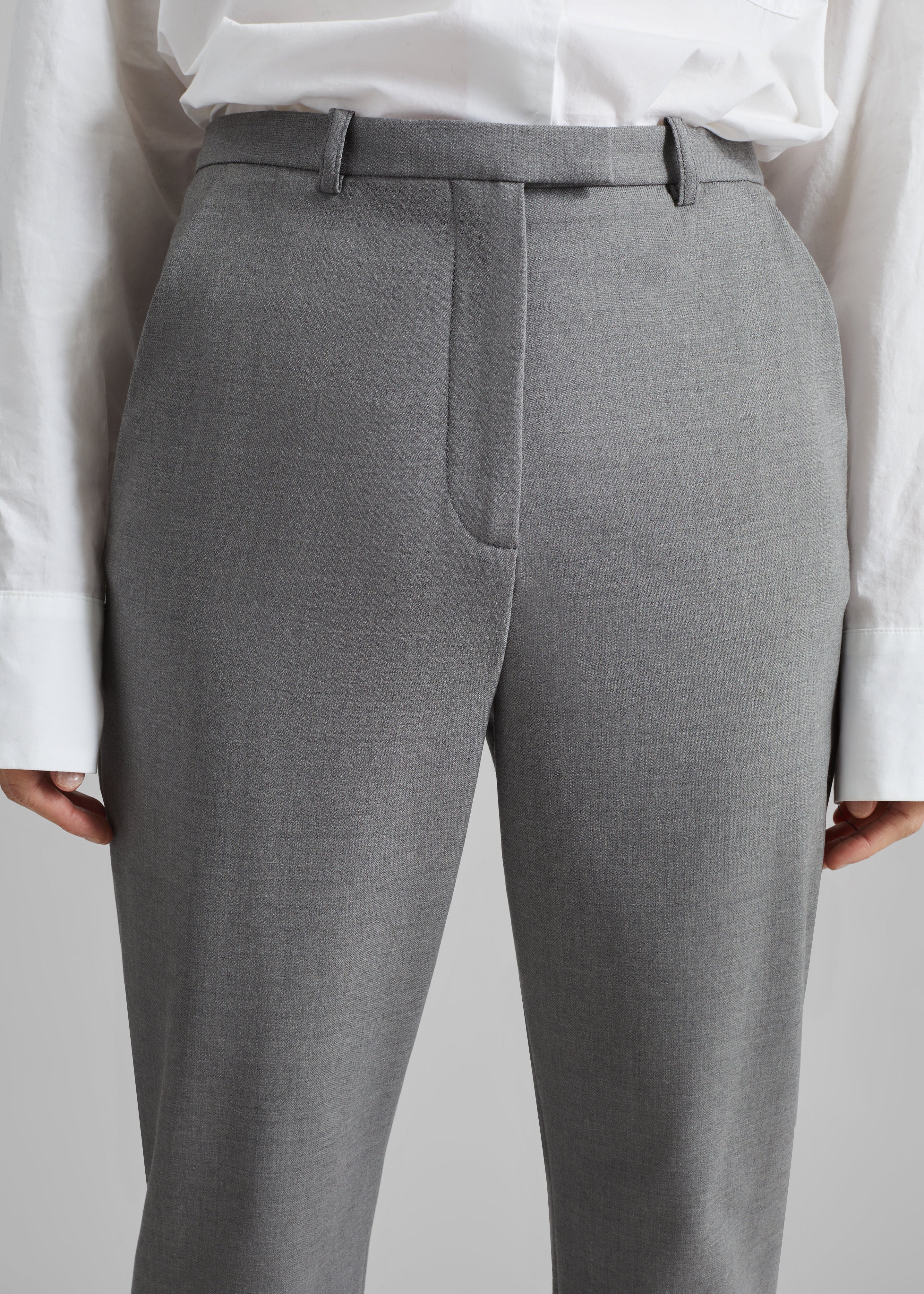 Loulou de Saison Carlo Straight Leg Pants - Grey - Image 4