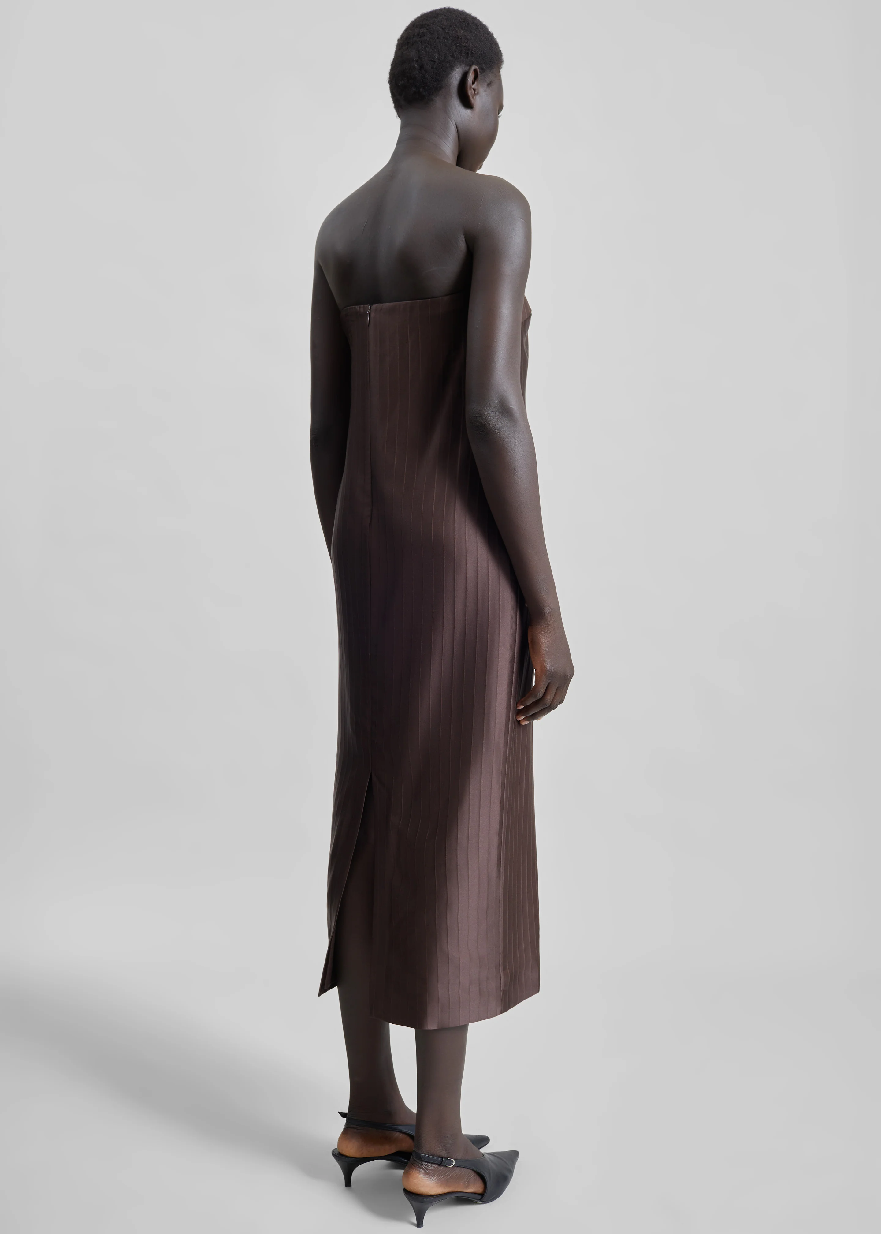 Loulou de Saison Giulia Bustier Dress - Dark Brown - Image 6