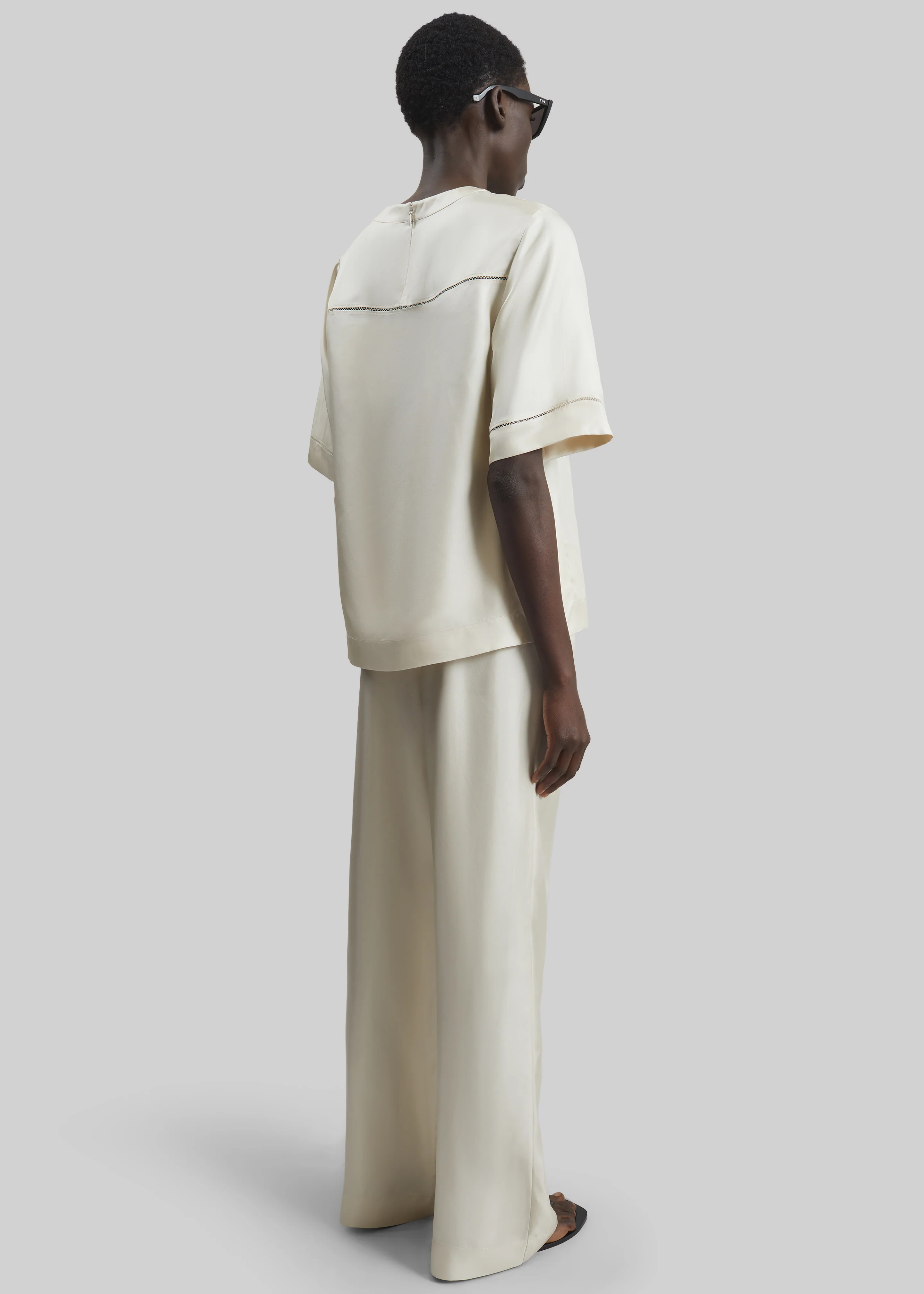 Loulou de Saison Havana Silk Twill Top - Ivory - Image 5