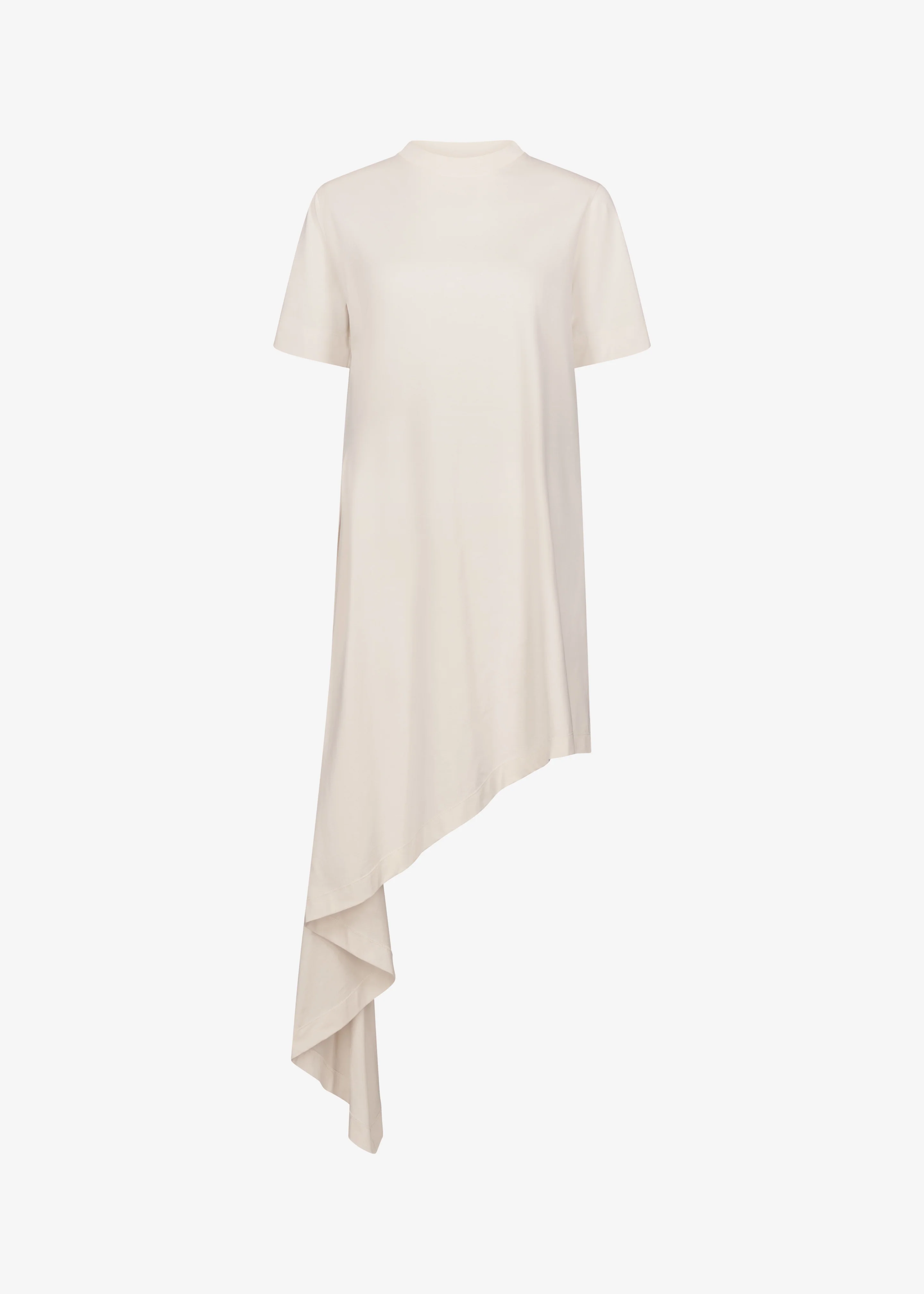 Loulou de Saison Igari Asymmetric T-Shirt Dress - Cream Rose - Image 5
