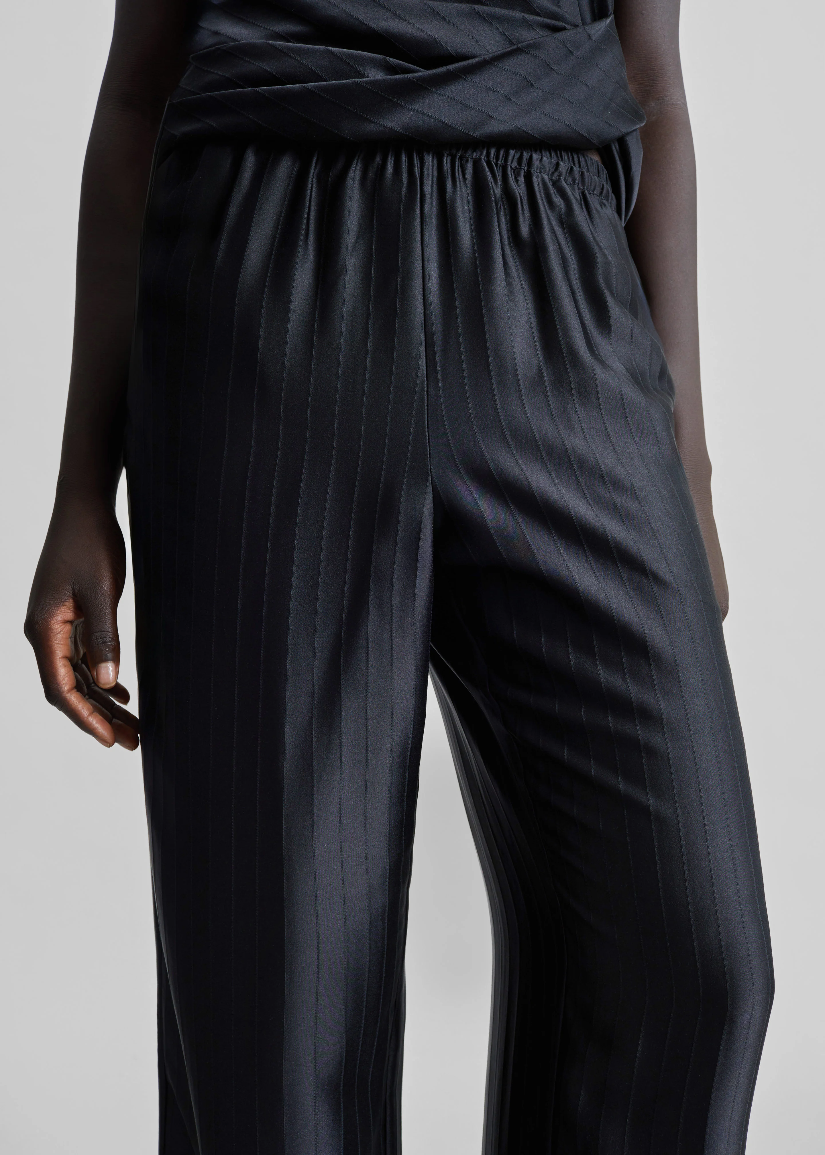 Loulou de Saison Kadala Silk Blend Trousers - Black - Image 4