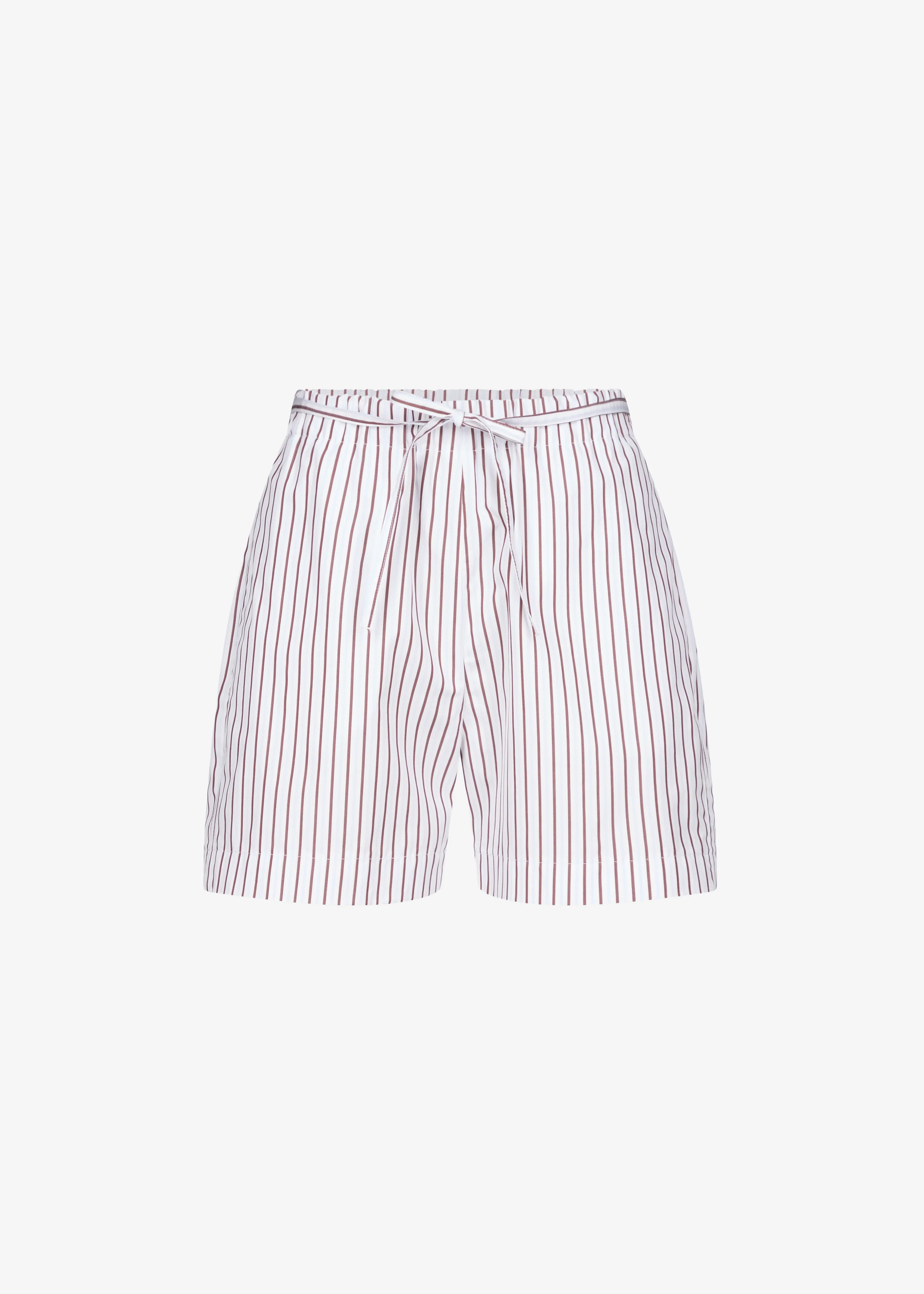 Loulou de Saison Lory Striped Cotton Shorts - Dark Red/Light Blue - Image 7