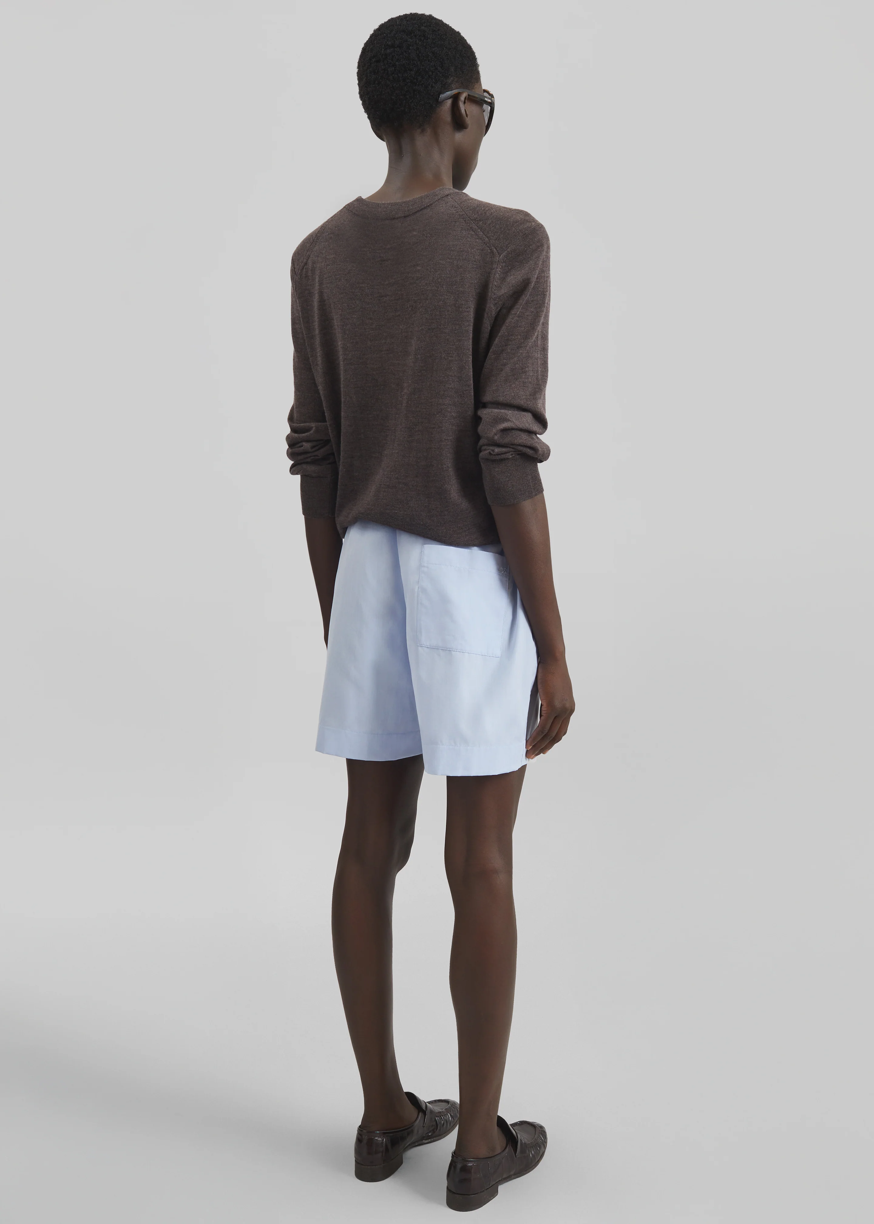 Loulou de Saison Malone Cotton Poplin Shorts - Storm - Image 6