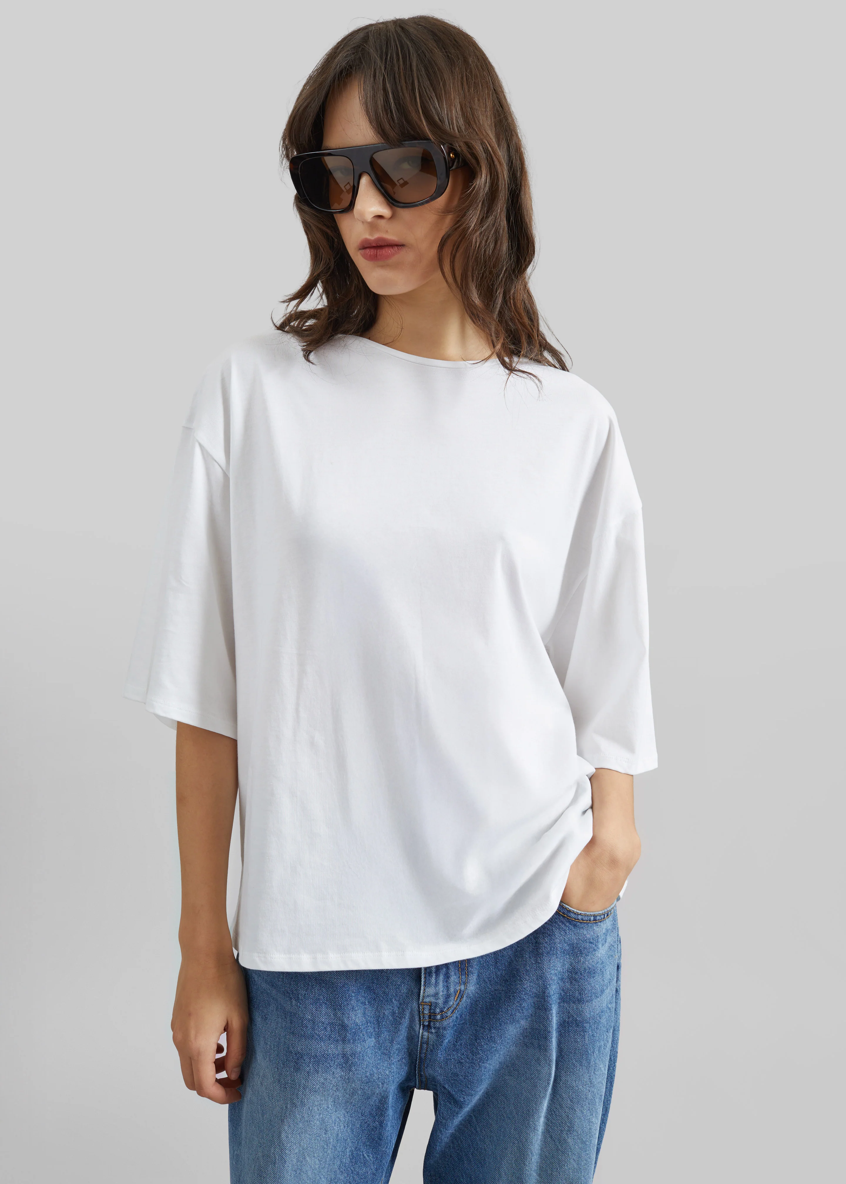 Loulou de Saison Osis Oversized T-Shirt - White - Image 3