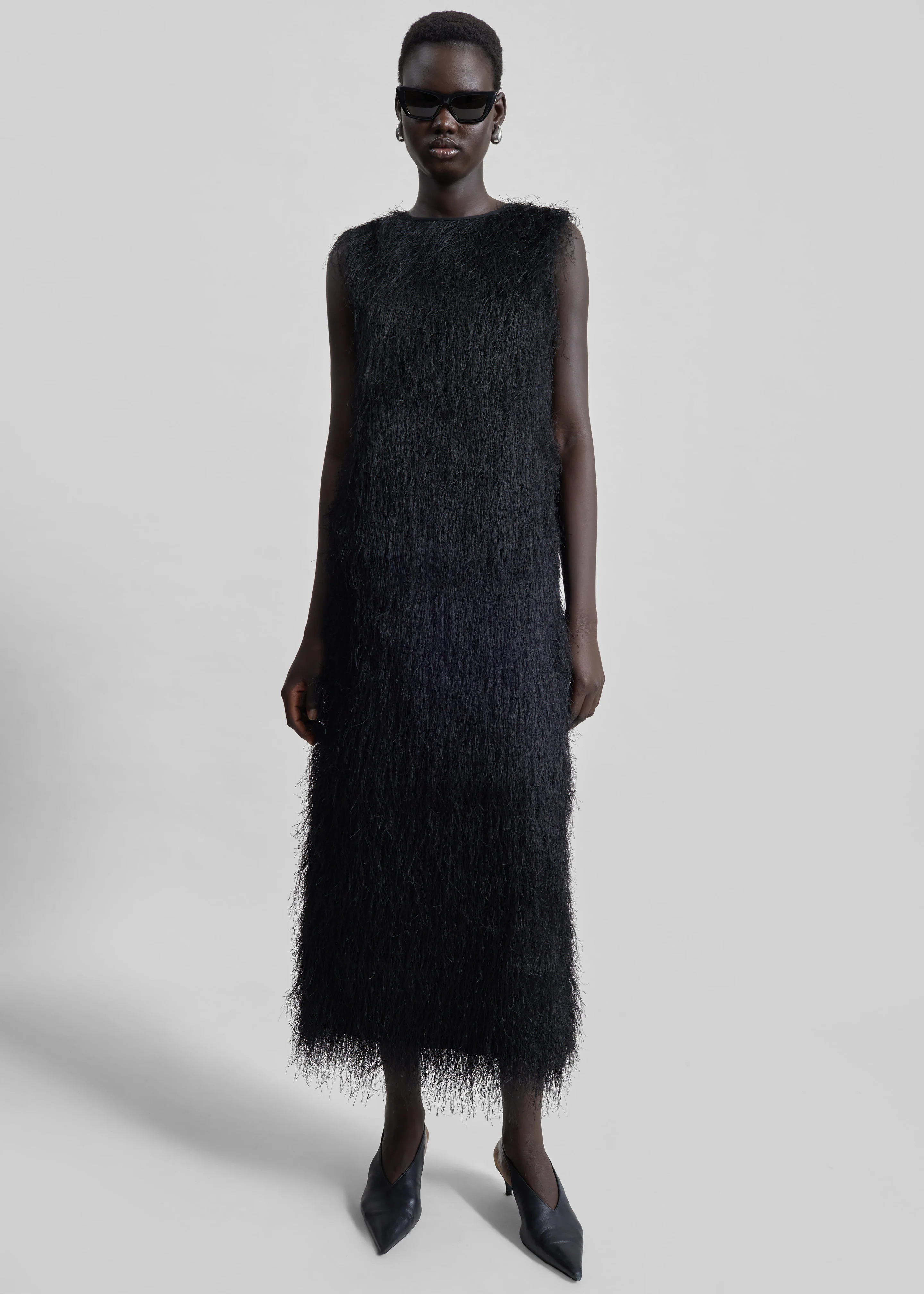 Loulou de Saison Tiwa Fringed Maxi Dress - Black - Image 3