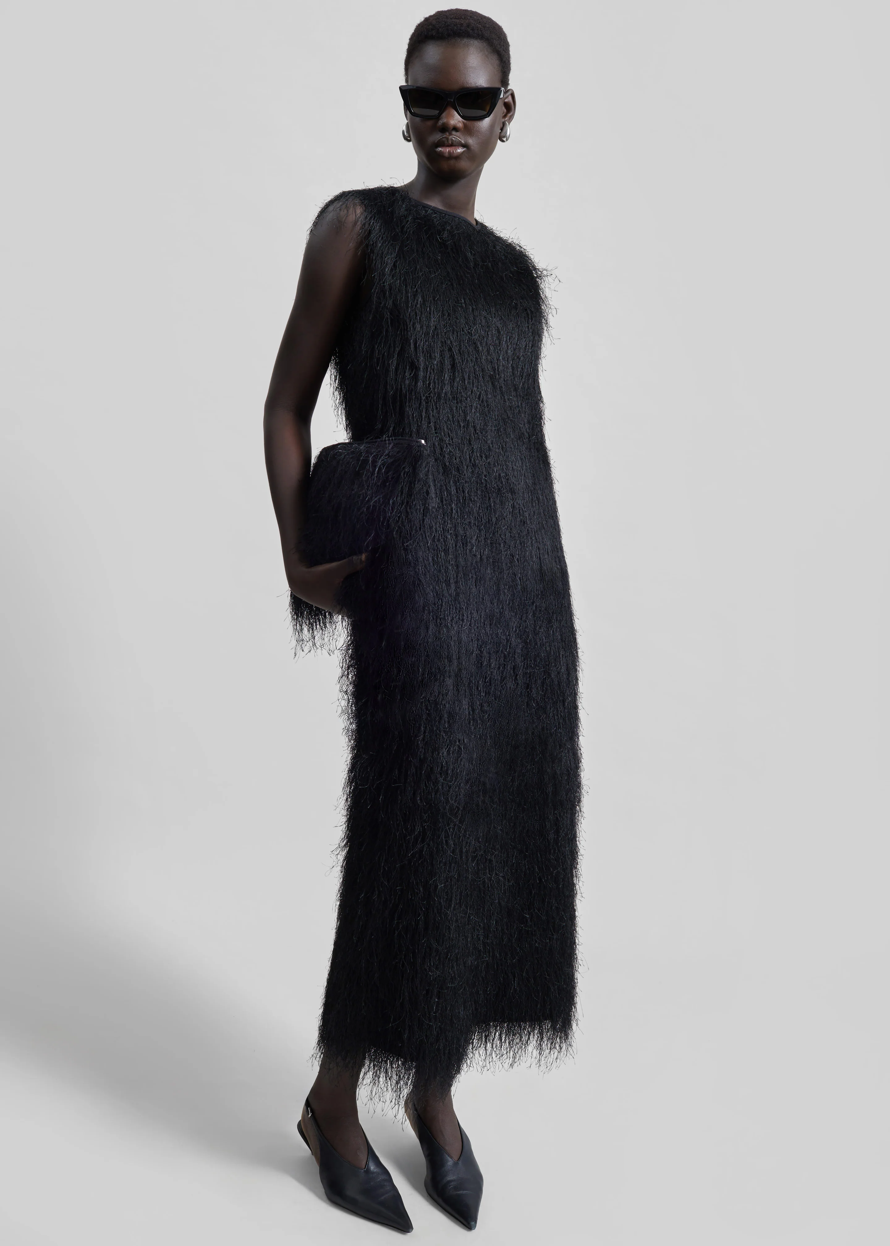 Loulou de Saison Tiwa Fringed Maxi Dress - Black - Image 6