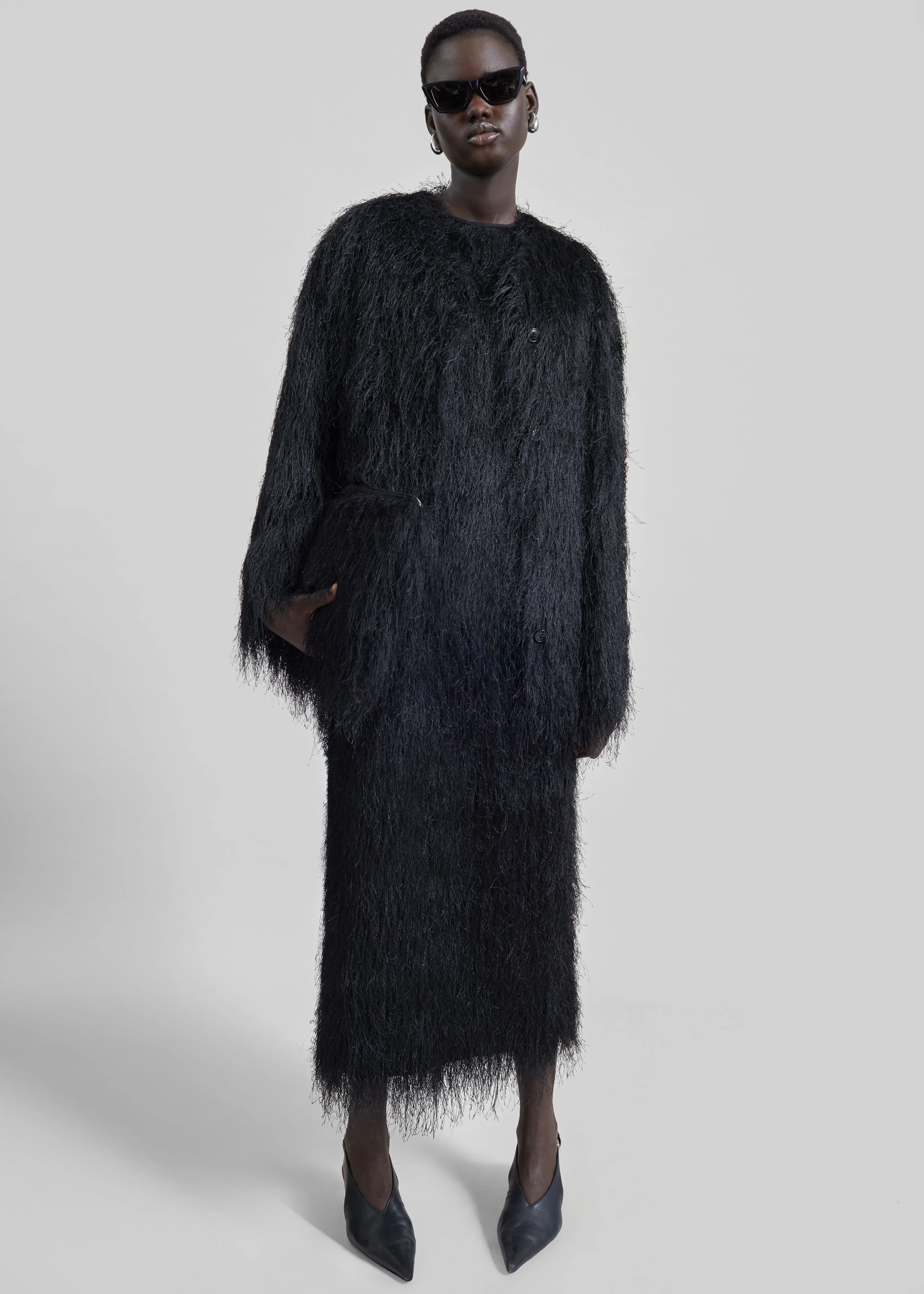Loulou de Saison Tiwa Fringed Maxi Dress - Black - Image 8