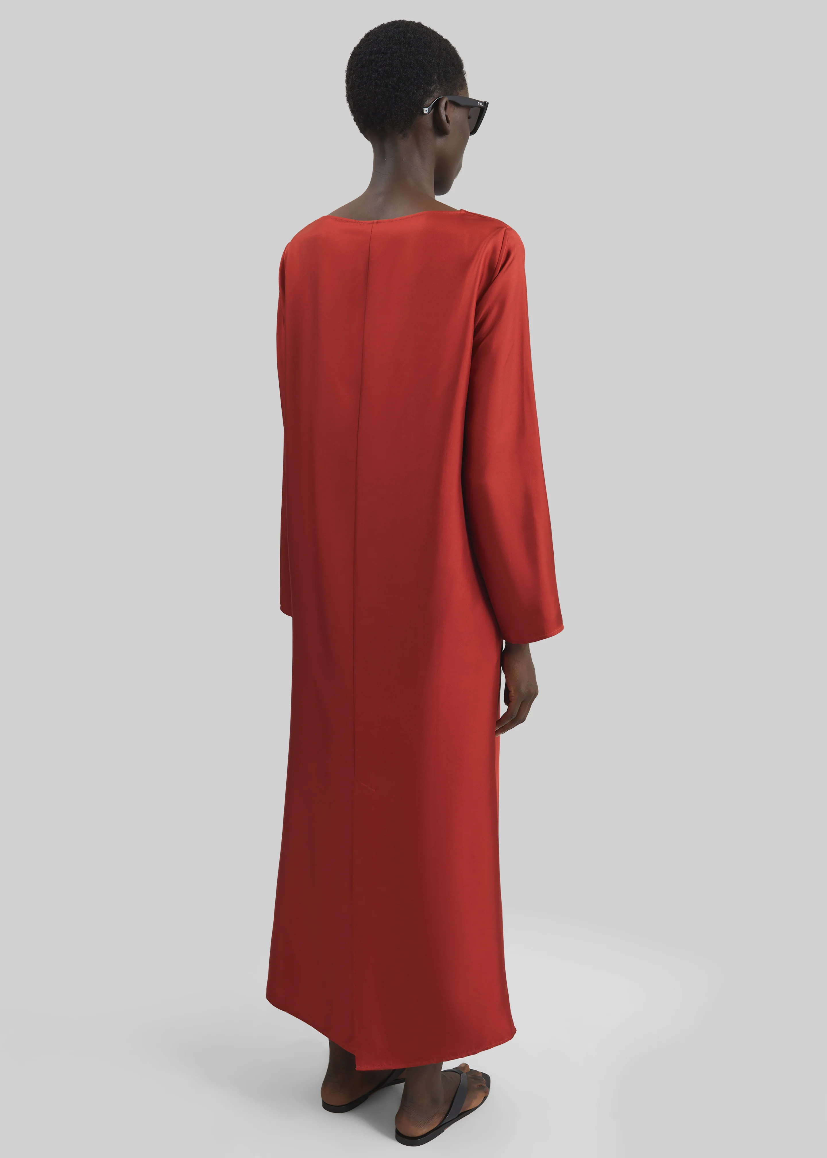 Loulou de Saison Zoya Silk Twill Dress - Red - Image 5
