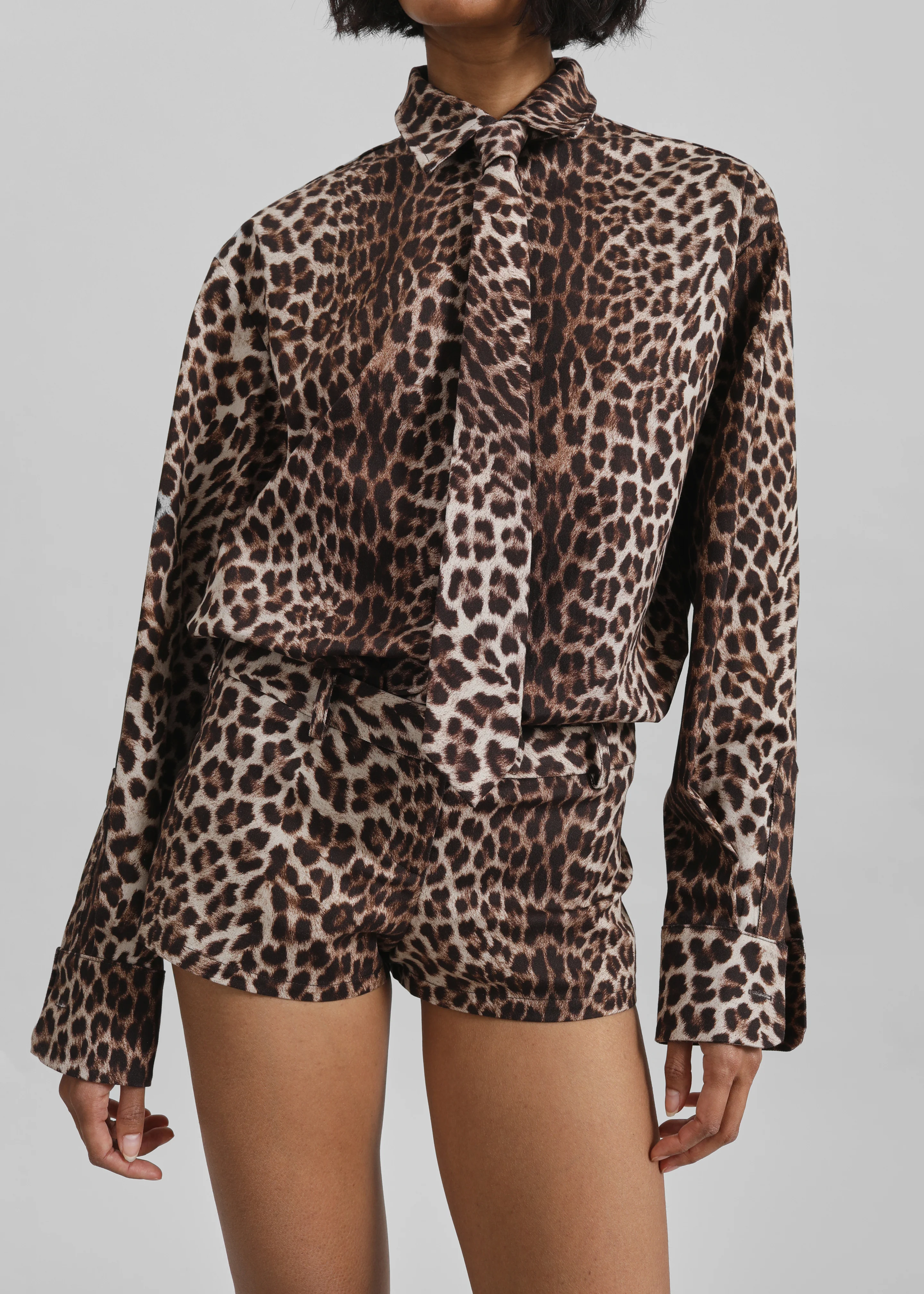 Lui Leopard Print Shirt - Brown - Image 4