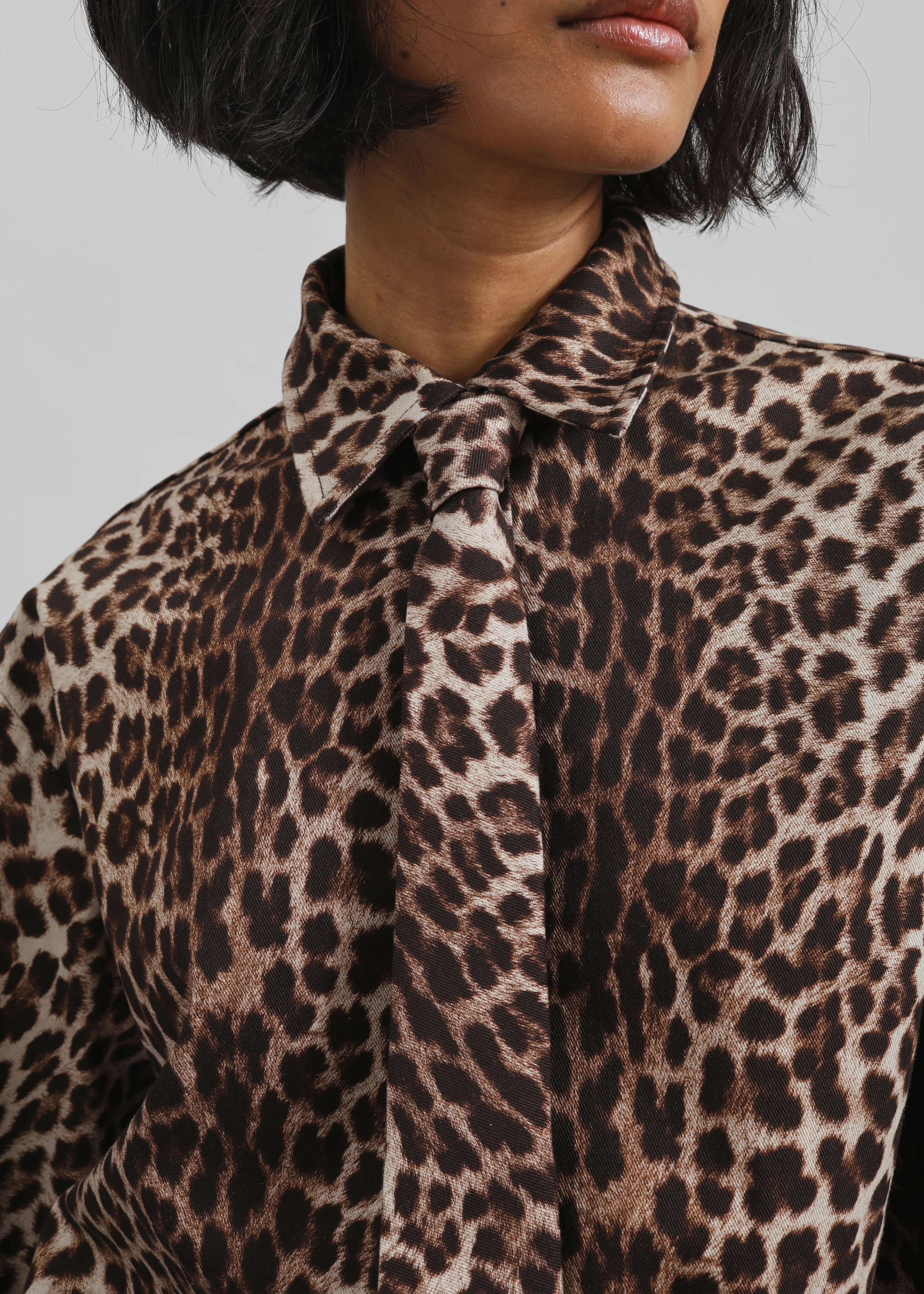 Lui Leopard Print Shirt - Brown - Image 6