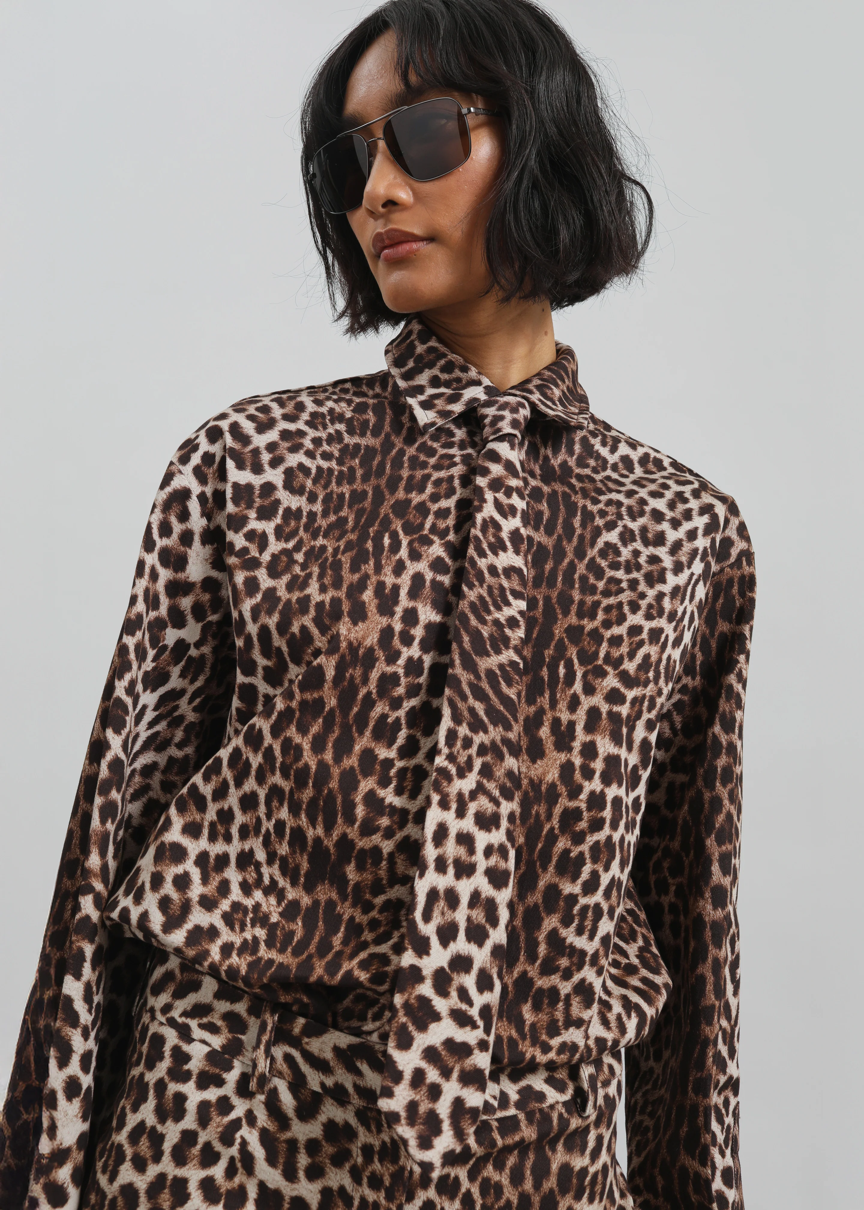 Lui Leopard Print Shirt - Brown - Image 7