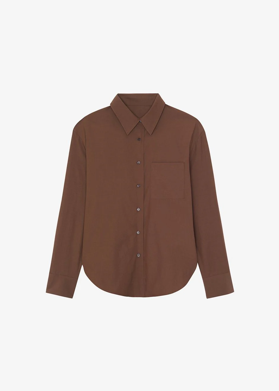Lui Organic Cotton Shirt - Chocolate - Image 12