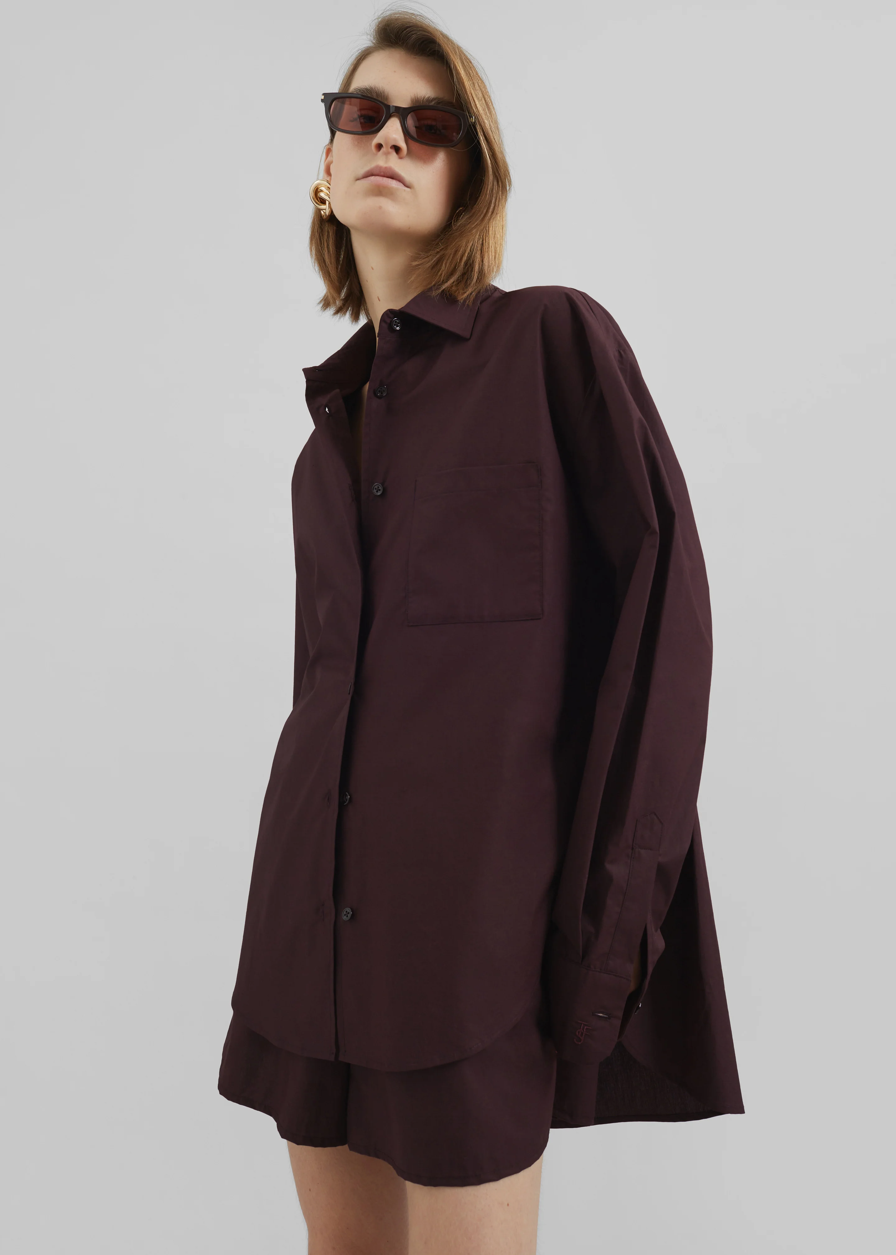 Lui Organic Cotton Shirt - Dark Plum - Image 2