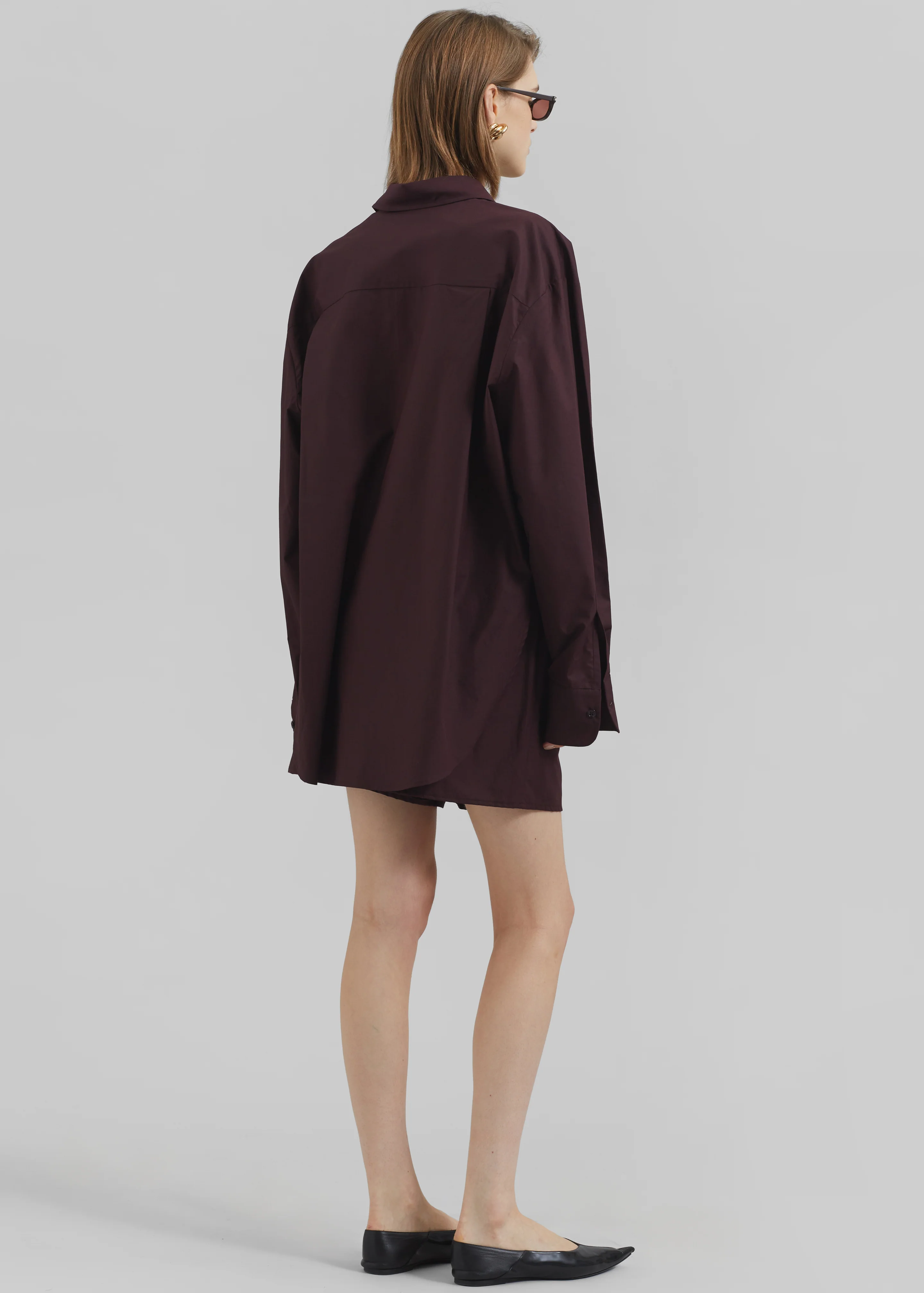 Lui Organic Cotton Shirt - Dark Plum - Image 6