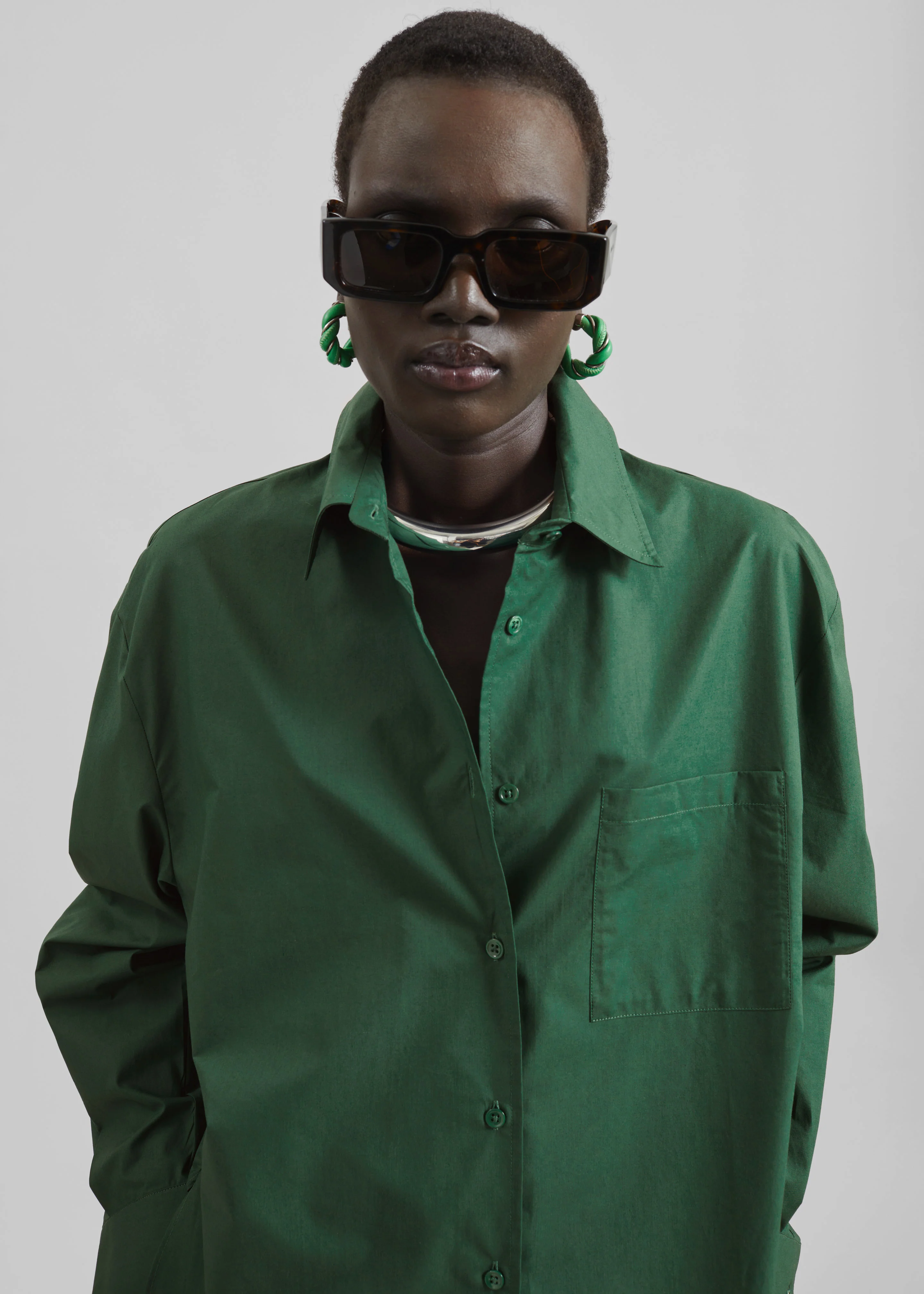 Lui Organic Cotton Shirt - Hunter Green - Image 3