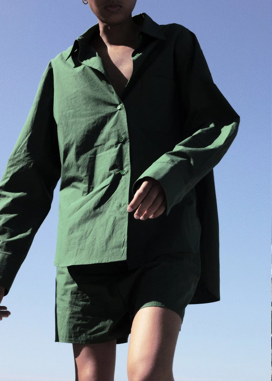 Lui Organic Cotton Shirt - Hunter Green - Image 7