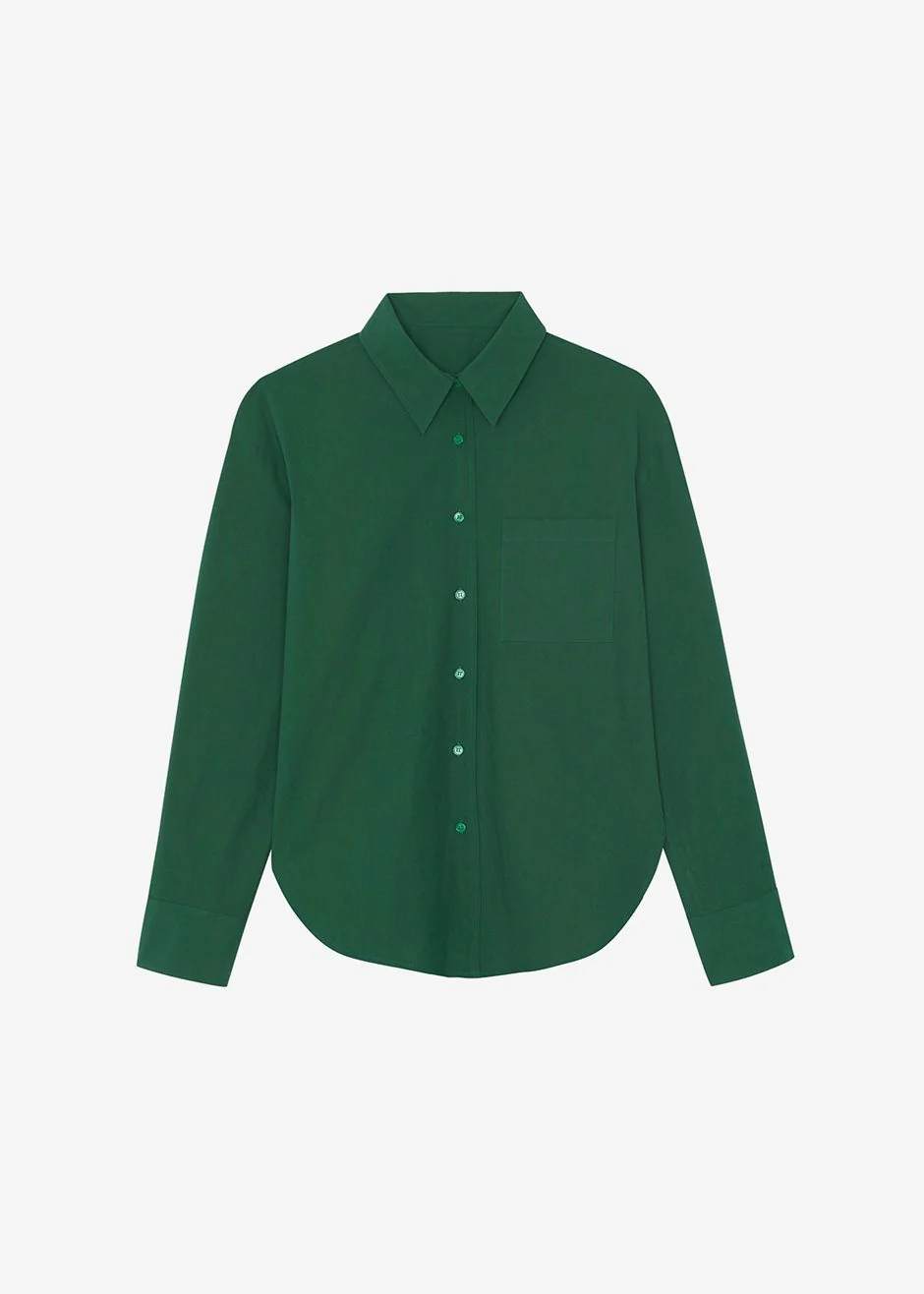 Lui Organic Cotton Shirt - Hunter Green - Image 8