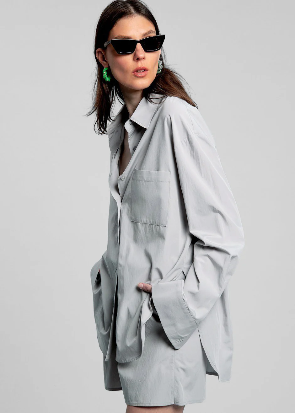 Lui Organic Cotton Shirt - Ice - Image 5