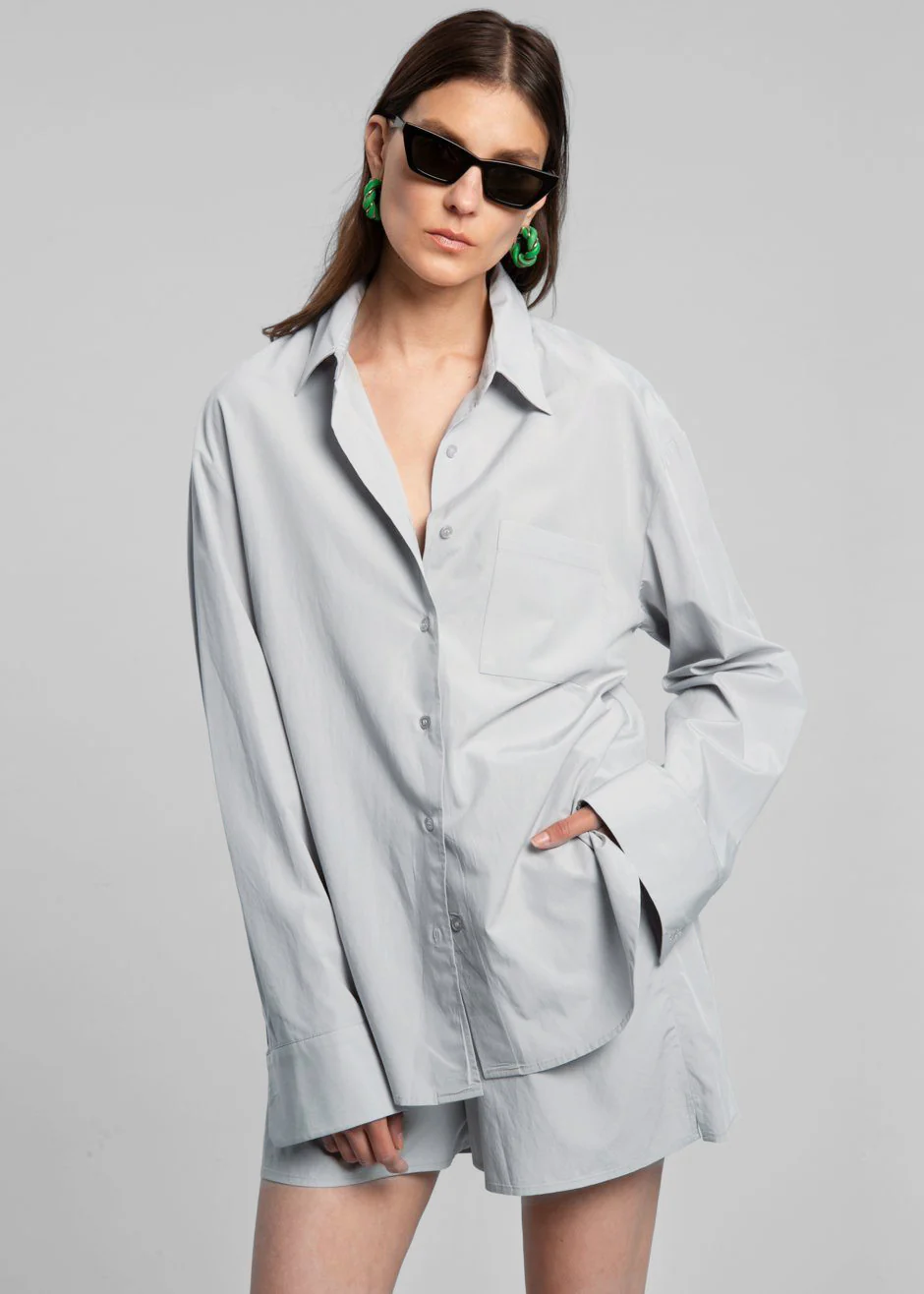 Lui Organic Cotton Shirt - Ice - Image 8