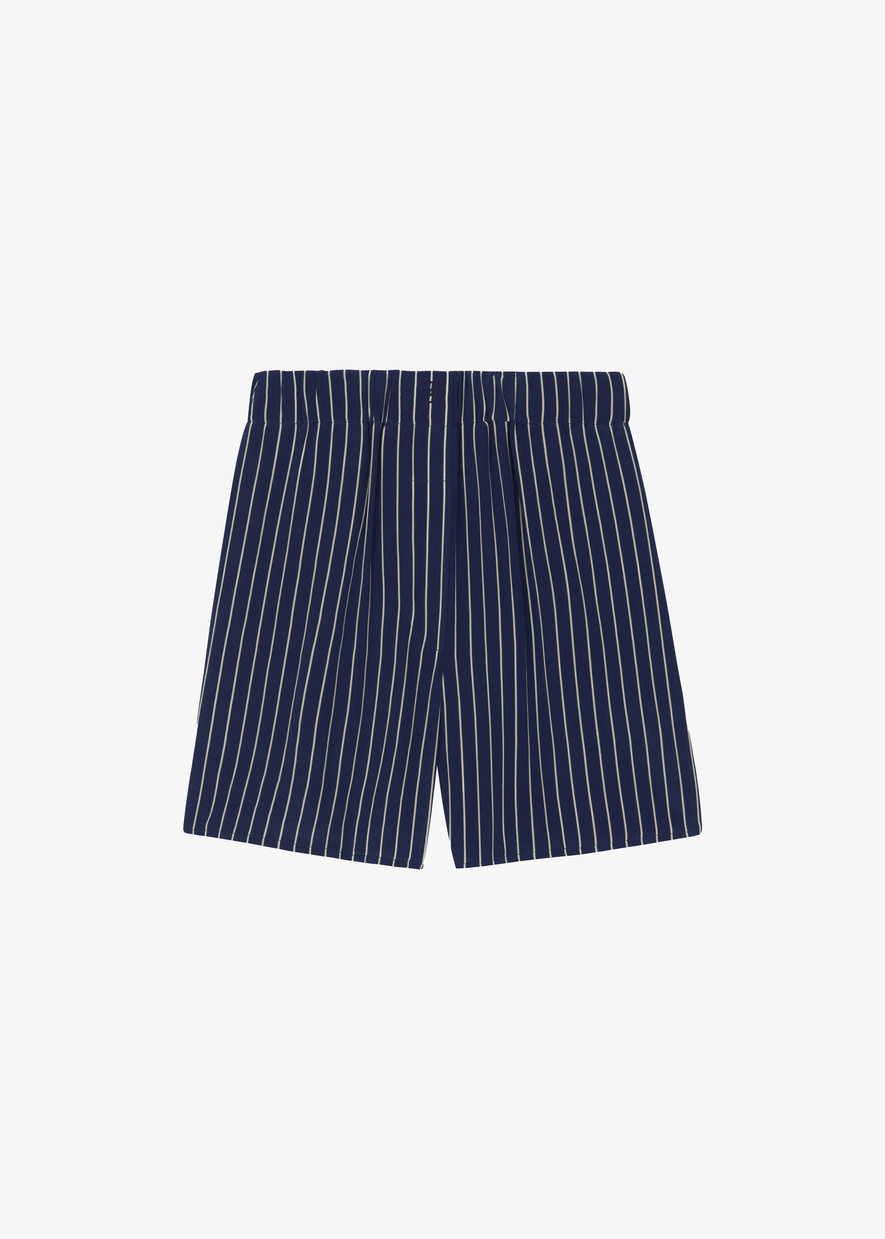 Lui Striped Boxer Shorts - Navy/Beige Pinstripe - Image 6