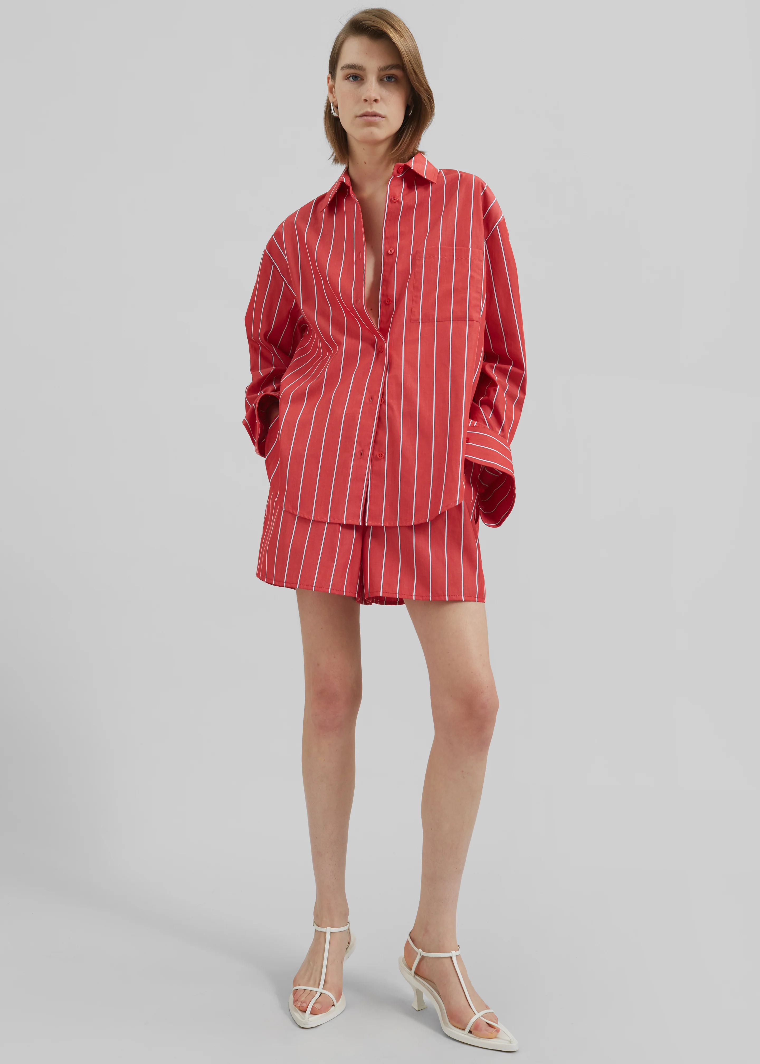 Lui Striped Cotton Boxer Shorts - Red/White Stripe - Image 3