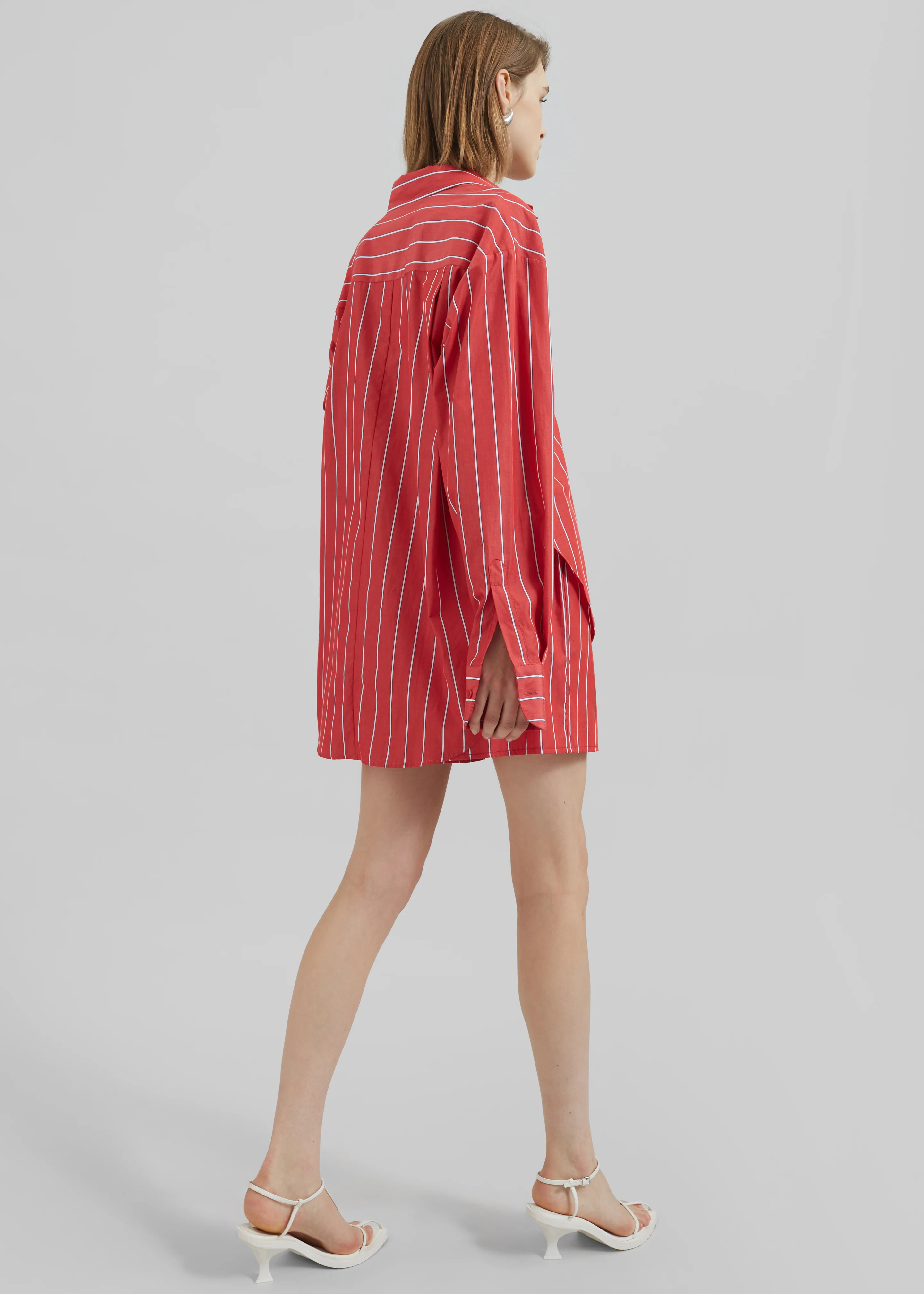 Lui Striped Cotton Shirt - Red/White Stripe - Image 5