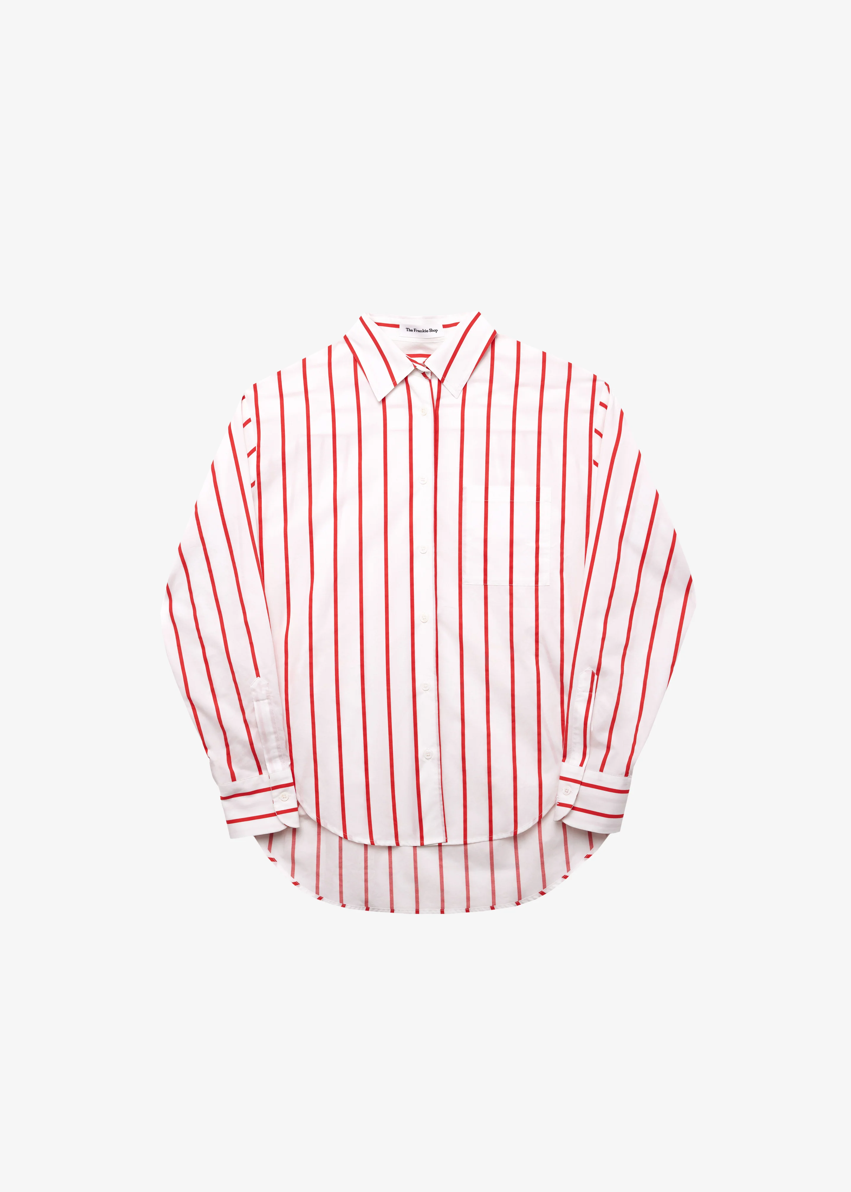 Lui Striped Cotton Shirt - White/Red Stripe - Image 8