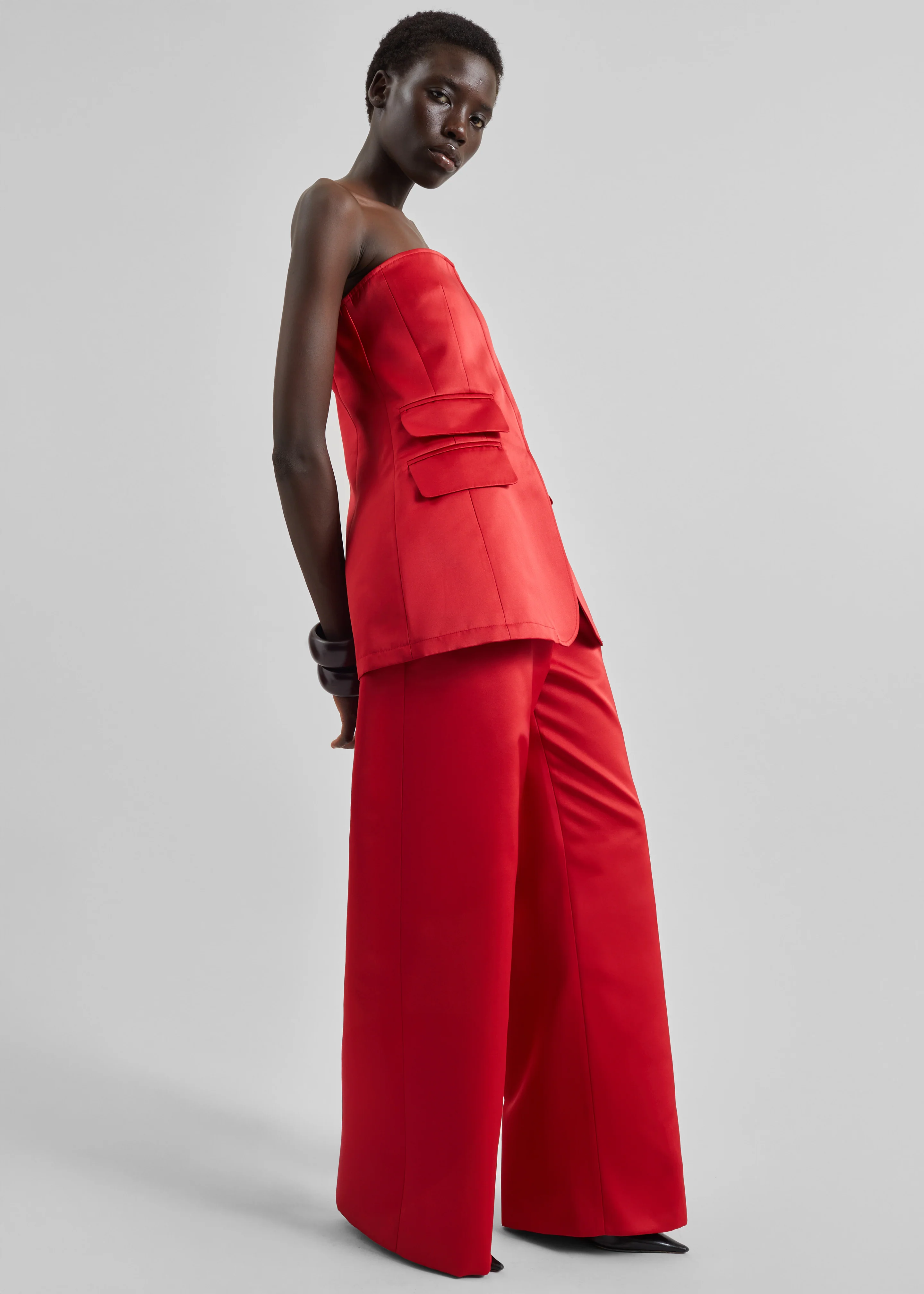 Luma Satin Bustier - Red - Image 3
