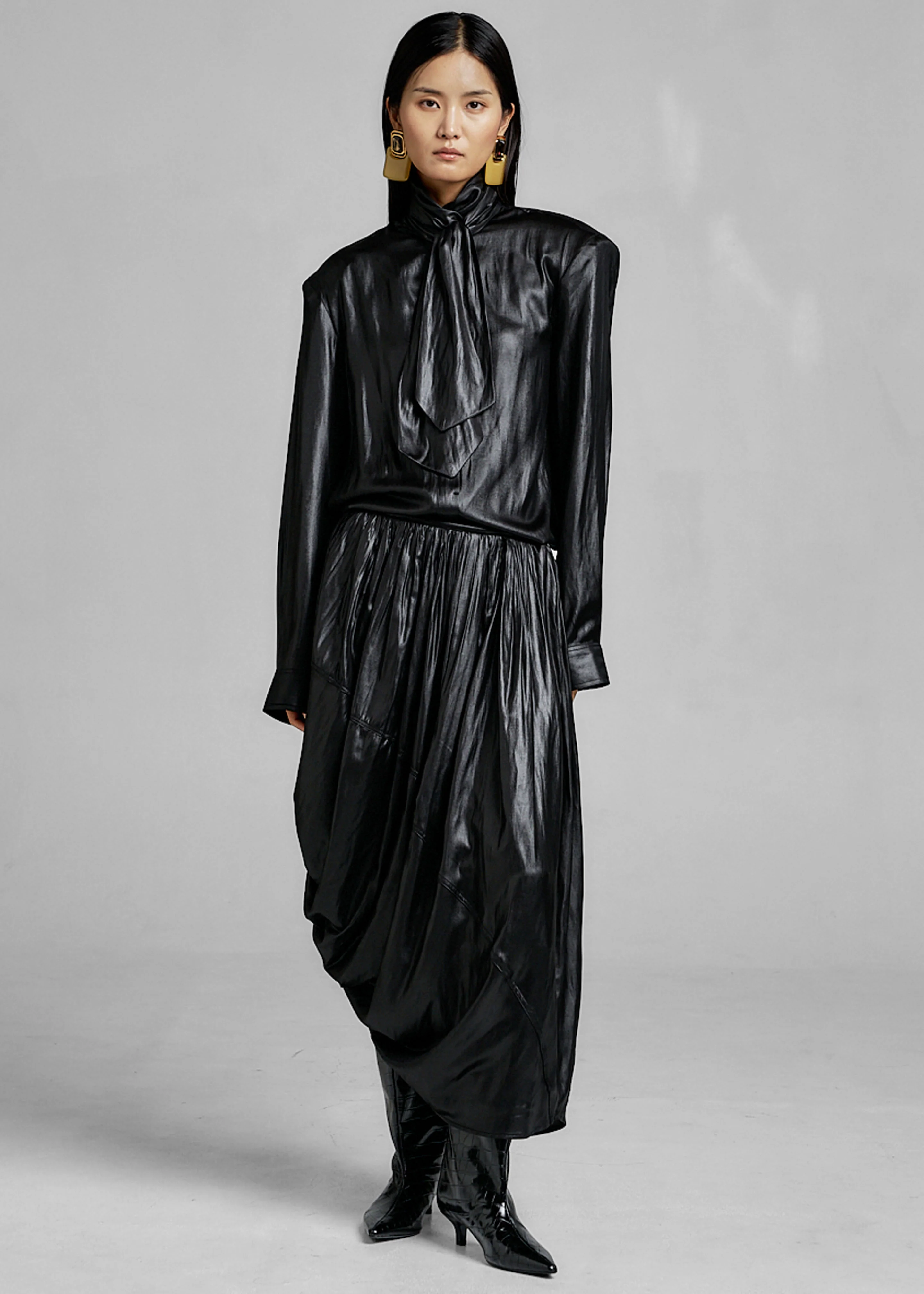 Mabillon Corded Draped Skirt - Black - Image 7