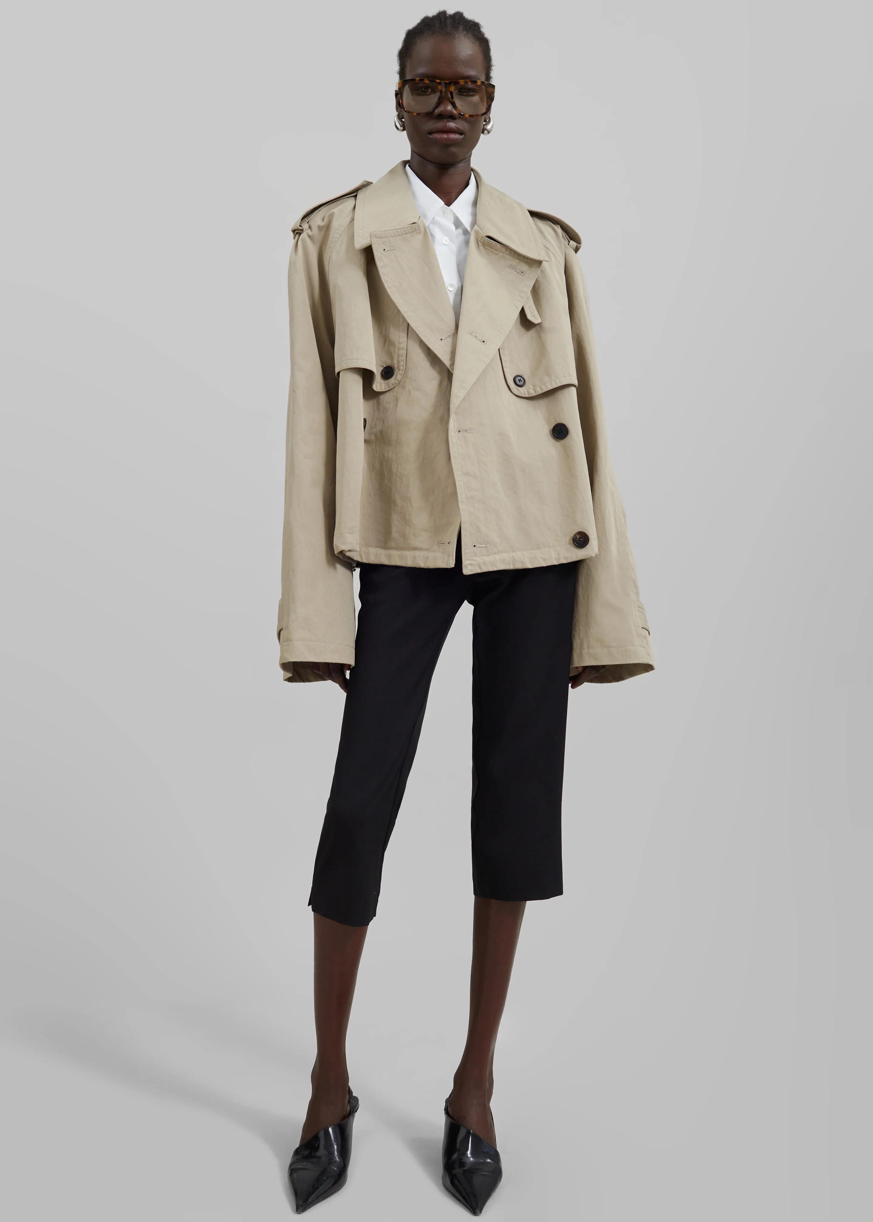 Mads Cropped Trench - Beige - Image 10