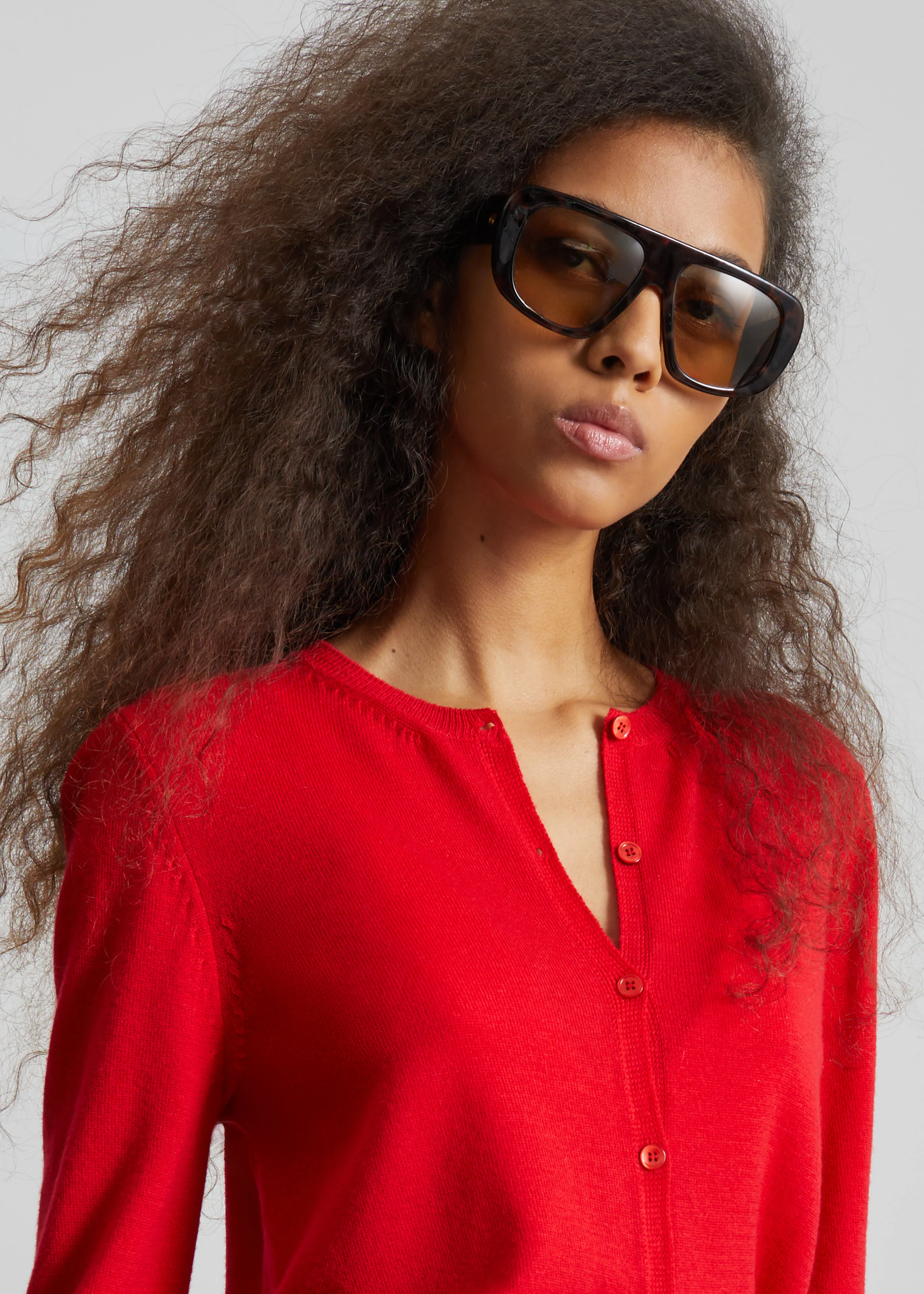 Mahim Superfine Wool Cardigan - Red - Image 4