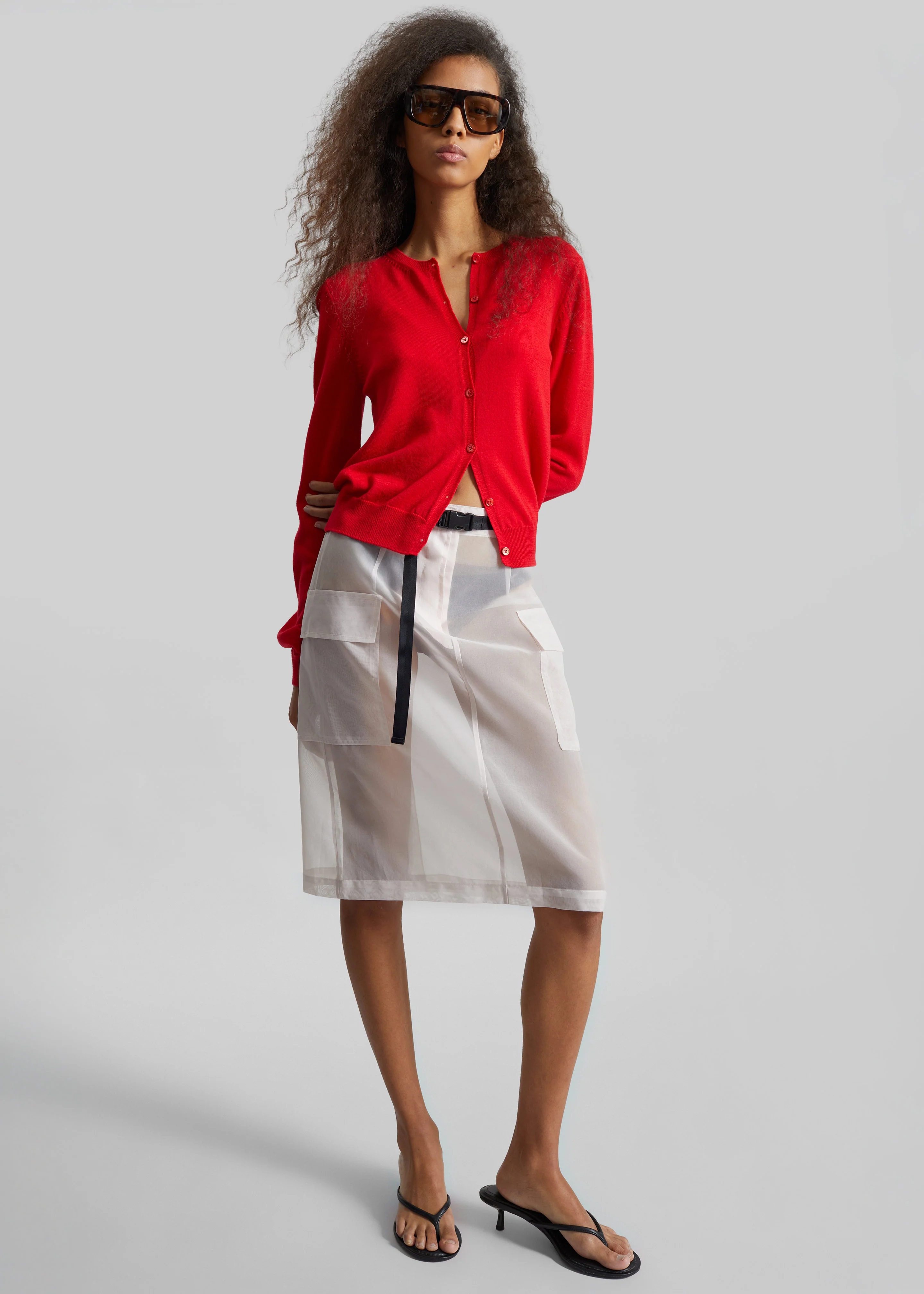 Mahim Superfine Wool Cardigan - Red - Image 5