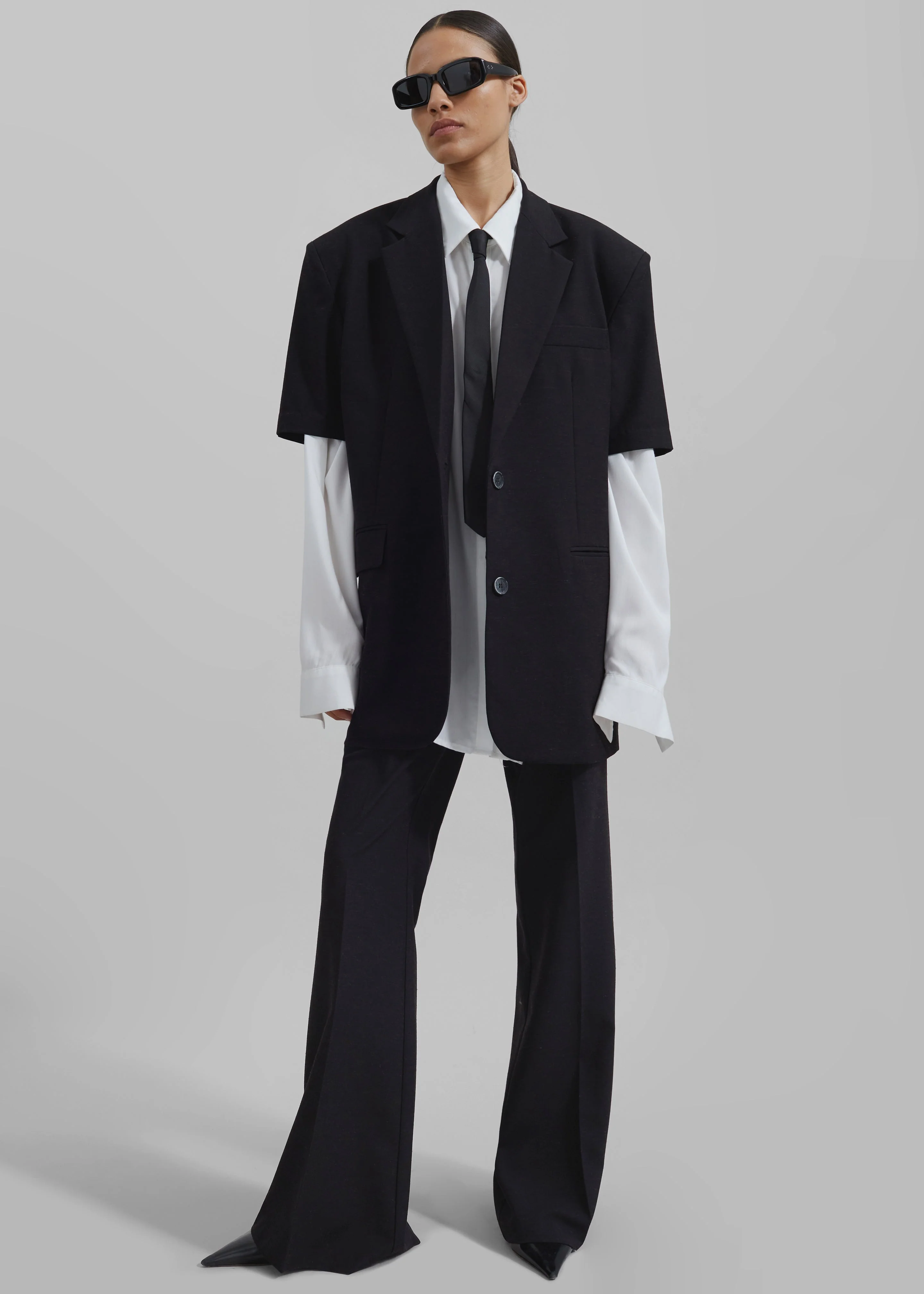 Maisie Bootcut Twill Pants - Black - Image 10